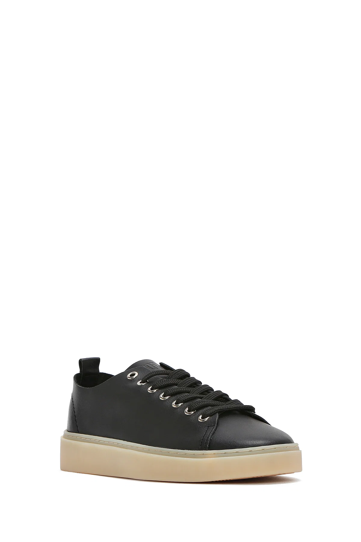 Erkek Siyah Bağcıklı Deri Sneaker - Image 6