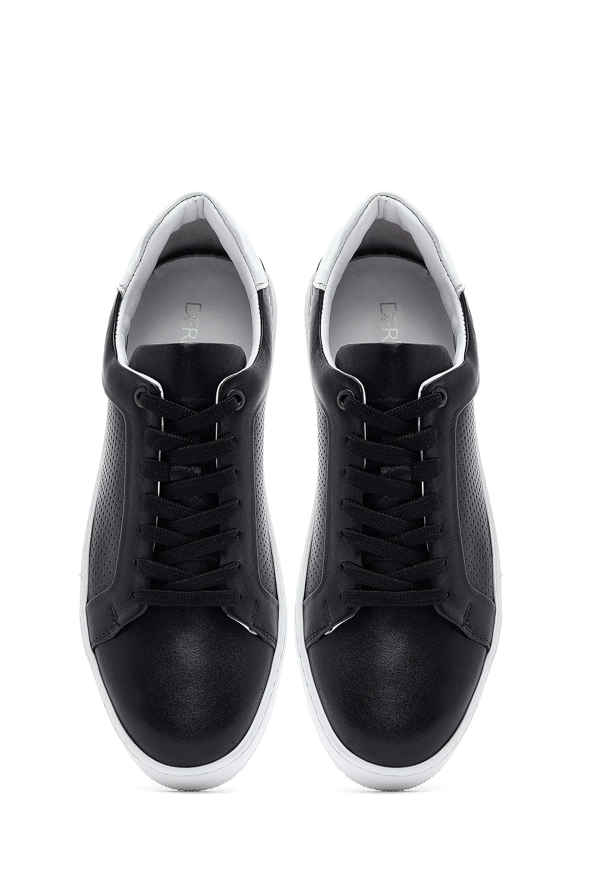 Erkek Siyah Bağcıklı Deri Sneaker - Image 7