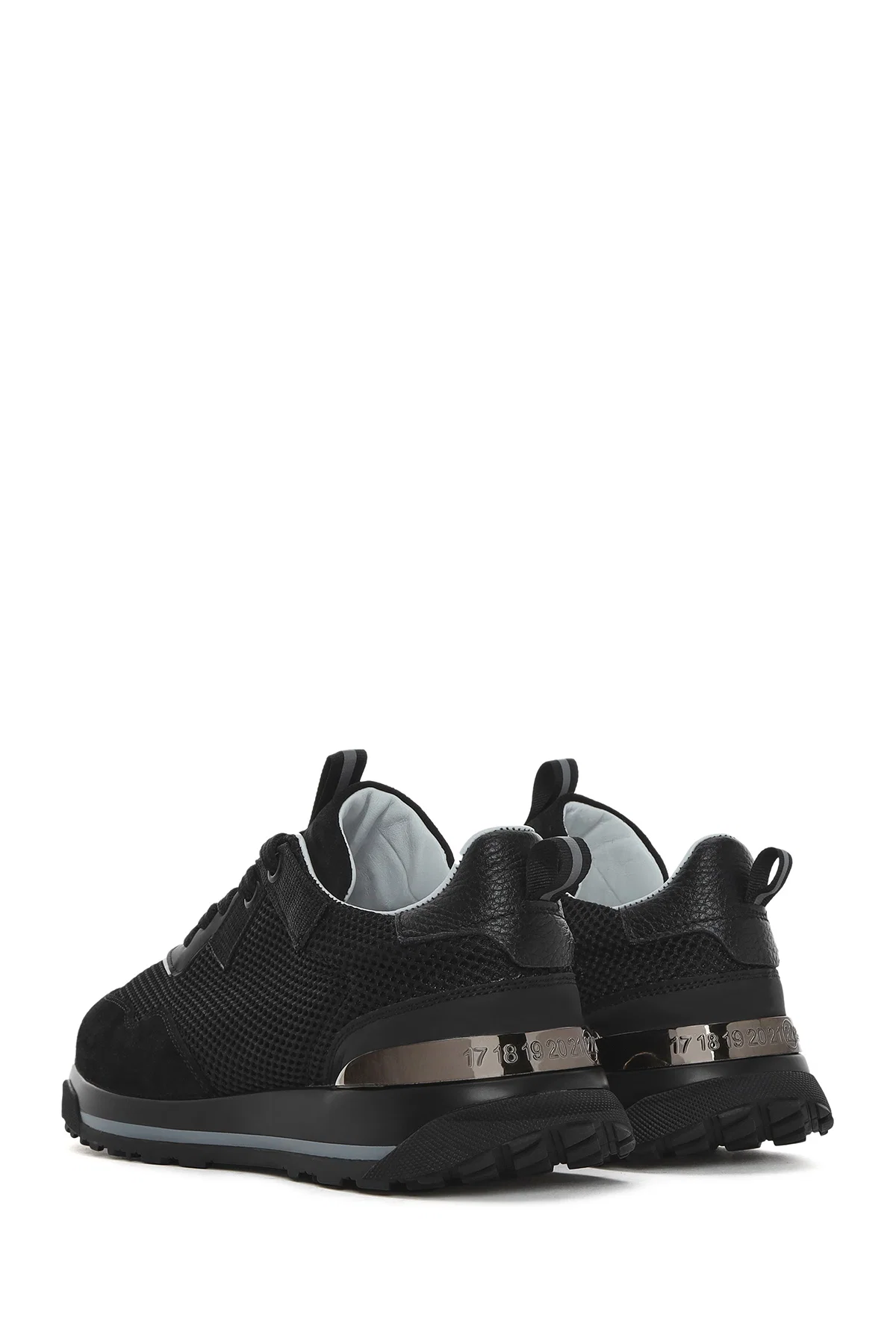 Erkek Siyah Bağcıklı Deri Sneaker - Image 5