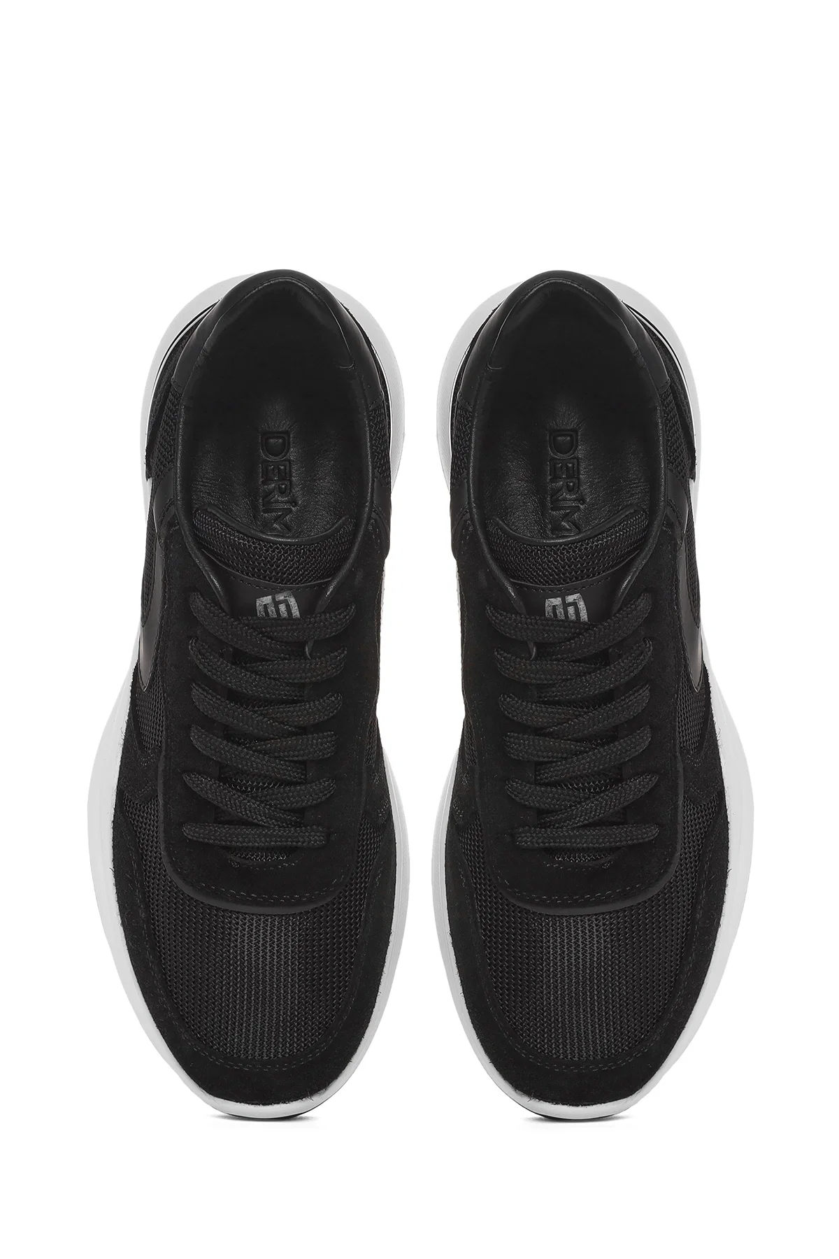 Erkek Siyah Bağcıklı Deri Sneaker - Image 7