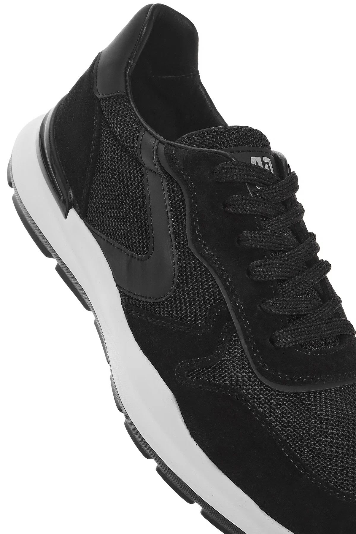 Erkek Siyah Bağcıklı Deri Sneaker - Image 9