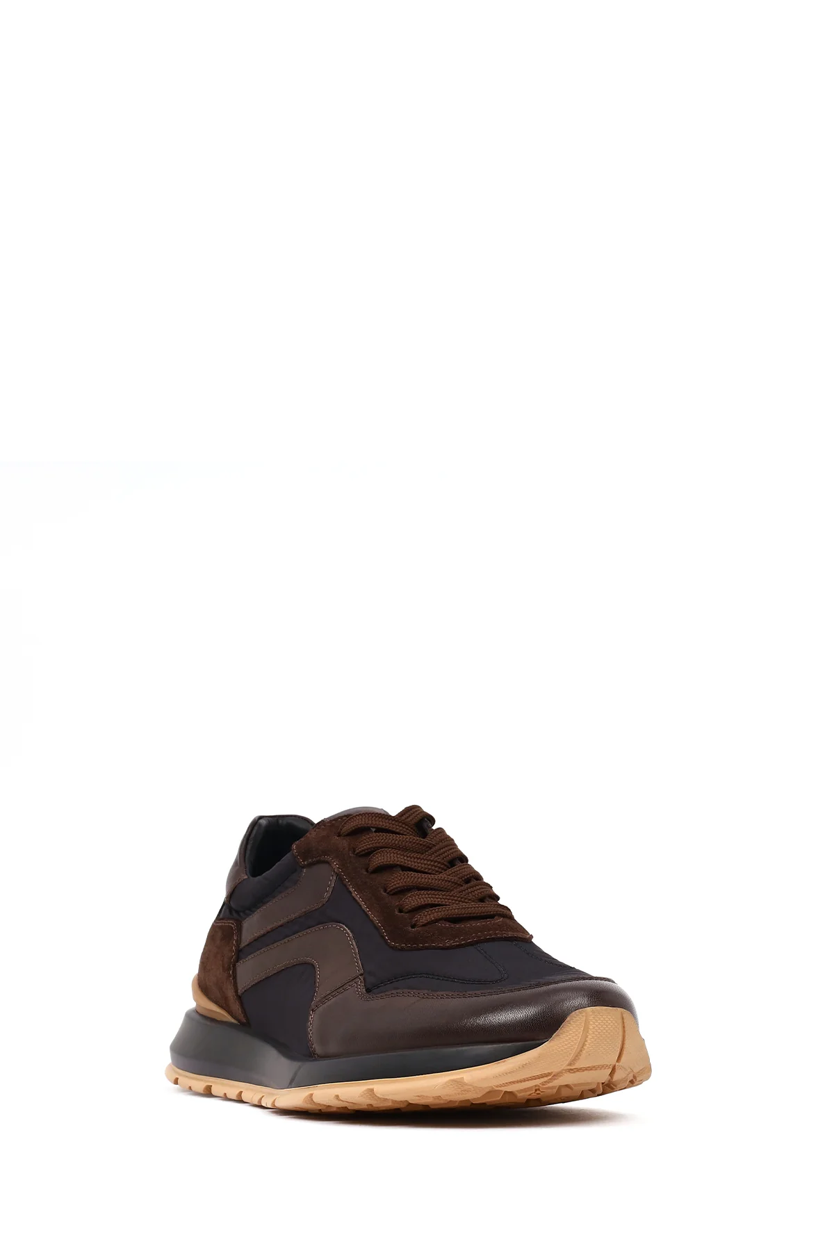 Erkek Siyah Bağcıklı Deri Sneaker - Image 6