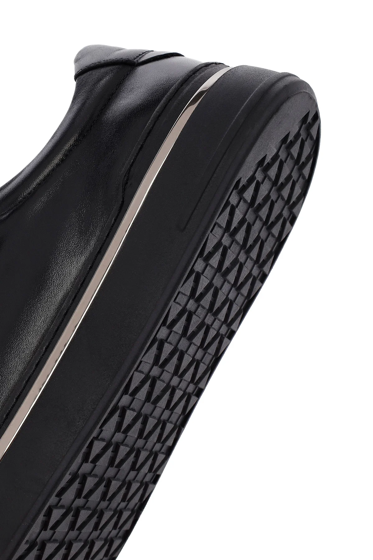 Erkek Siyah Bağcıklı Deri Sneaker - Image 8