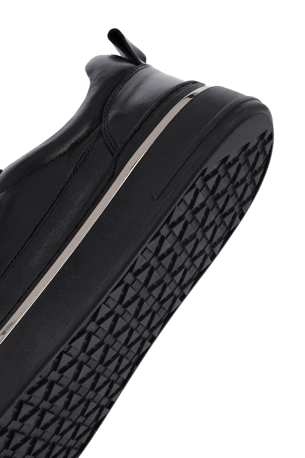 Erkek Siyah Bağcıklı Deri Sneaker - Image 8