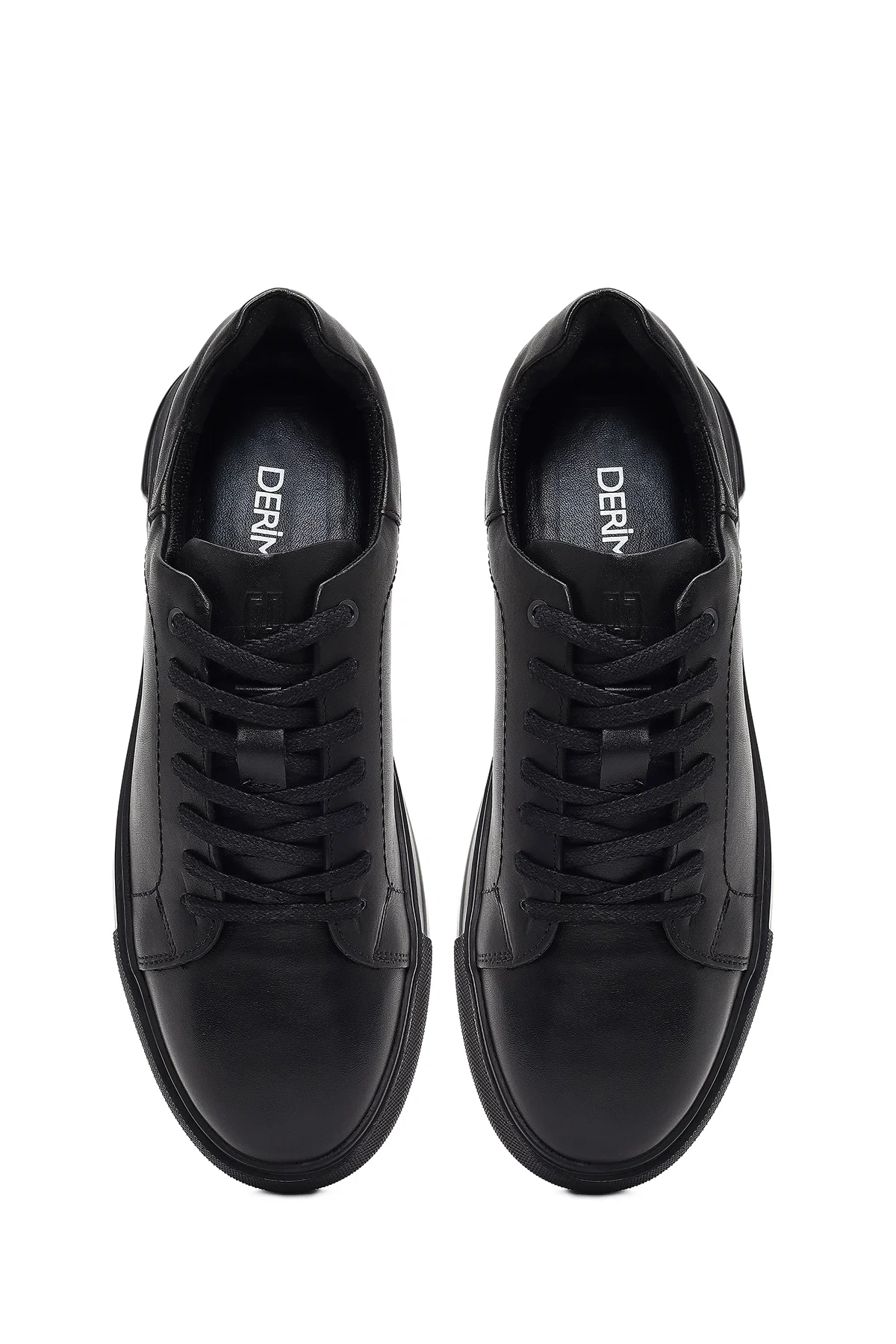 Erkek Siyah Bağcıklı Deri Sneaker - Image 7