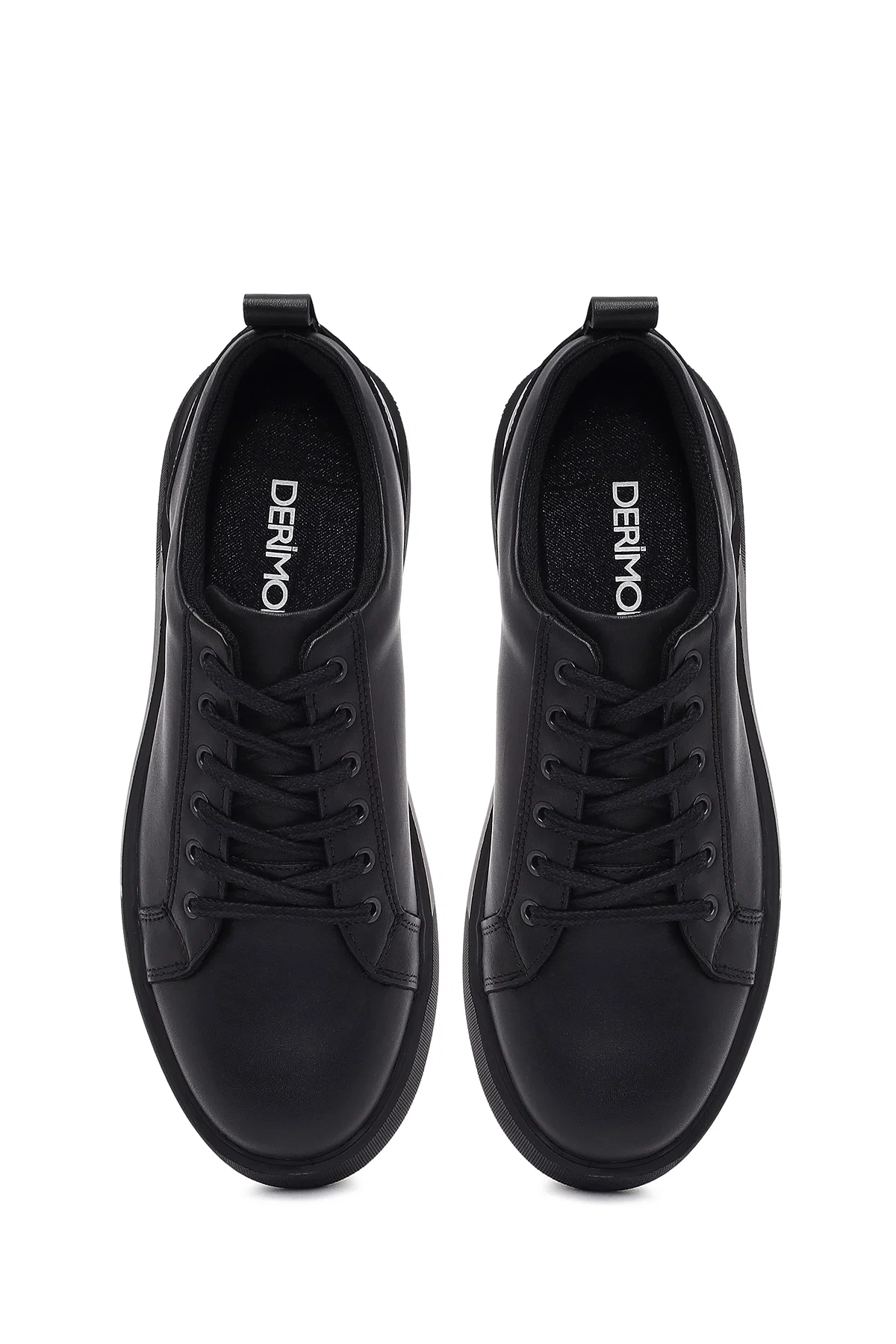 Erkek Siyah Bağcıklı Deri Sneaker - Image 7