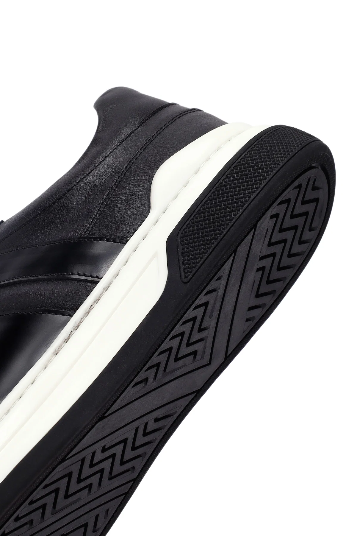 Erkek Siyah Bağcıklı Deri Sneaker - Image 8