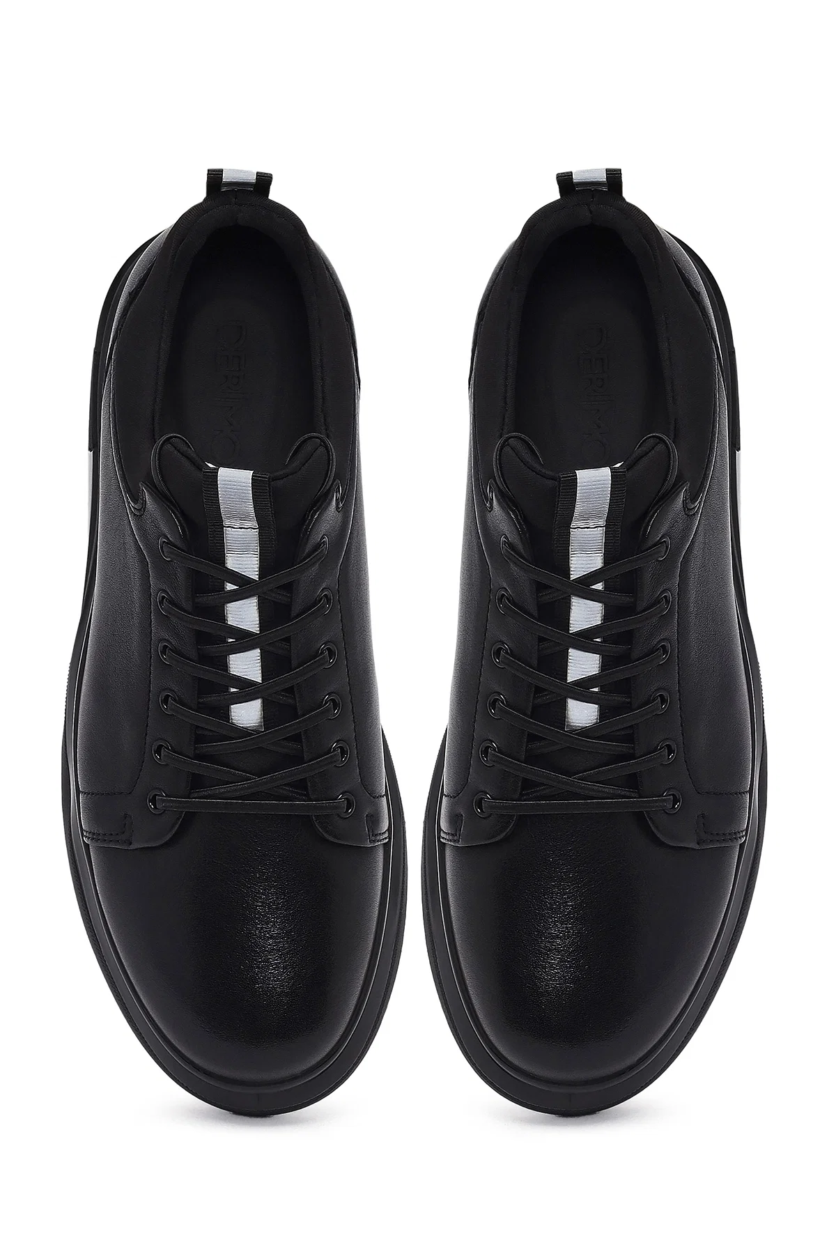 Erkek Siyah Bağcıklı Deri Sneaker - Image 7