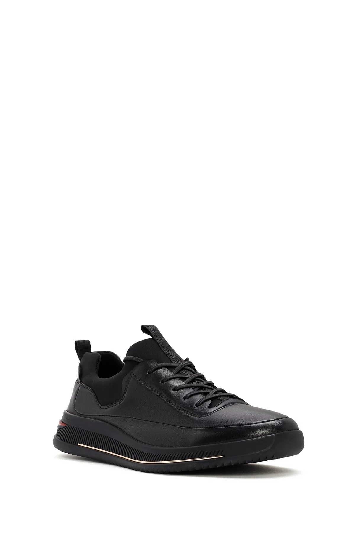 Erkek Siyah Bağcıklı Deri Sneaker - Image 9