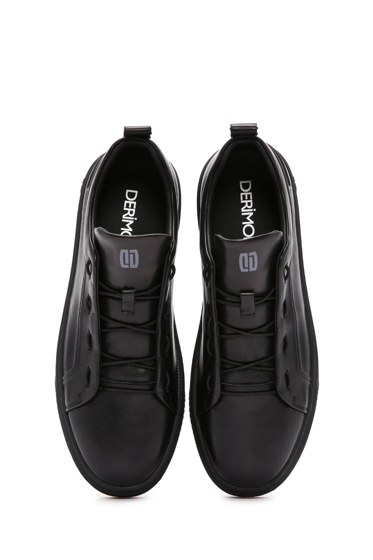 Erkek Siyah Bağcıklı Deri Sneaker - Image 7