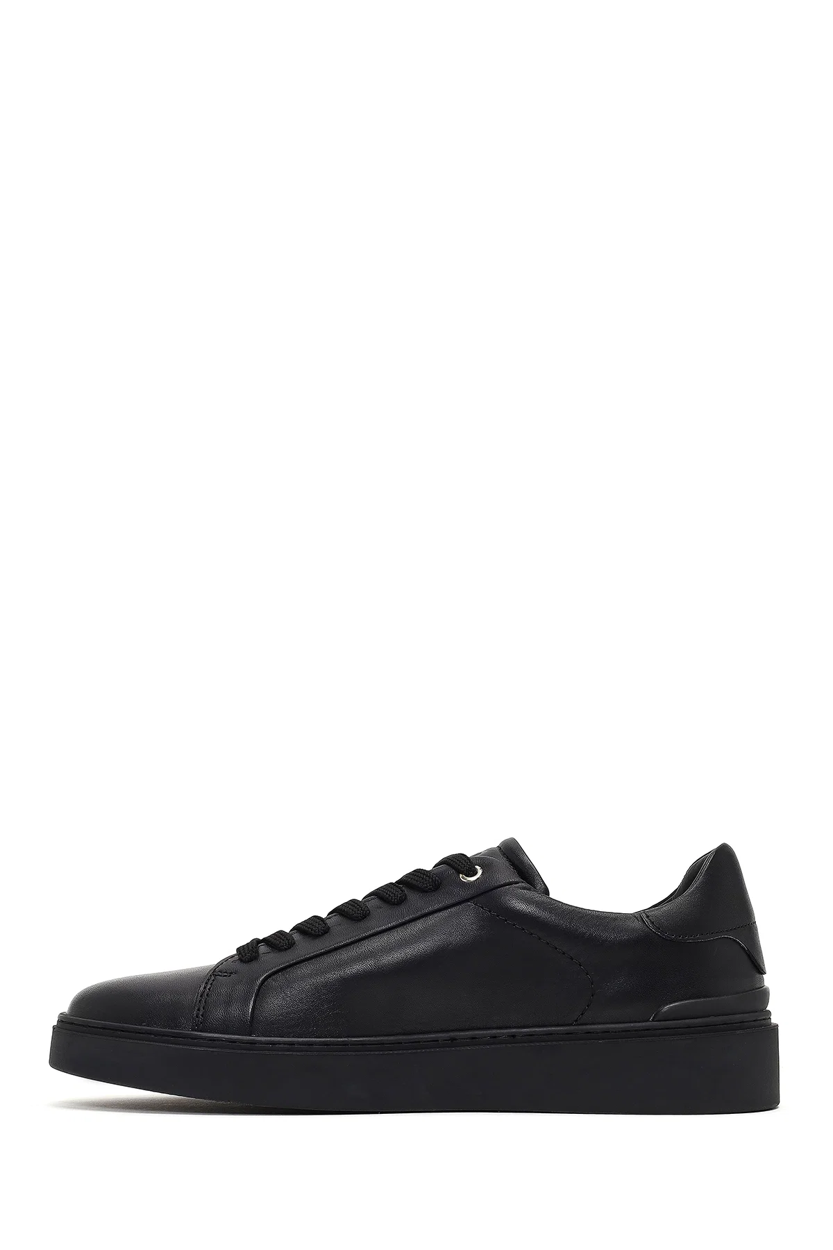 Erkek Siyah Bağcıklı Deri Sneaker - Image 2