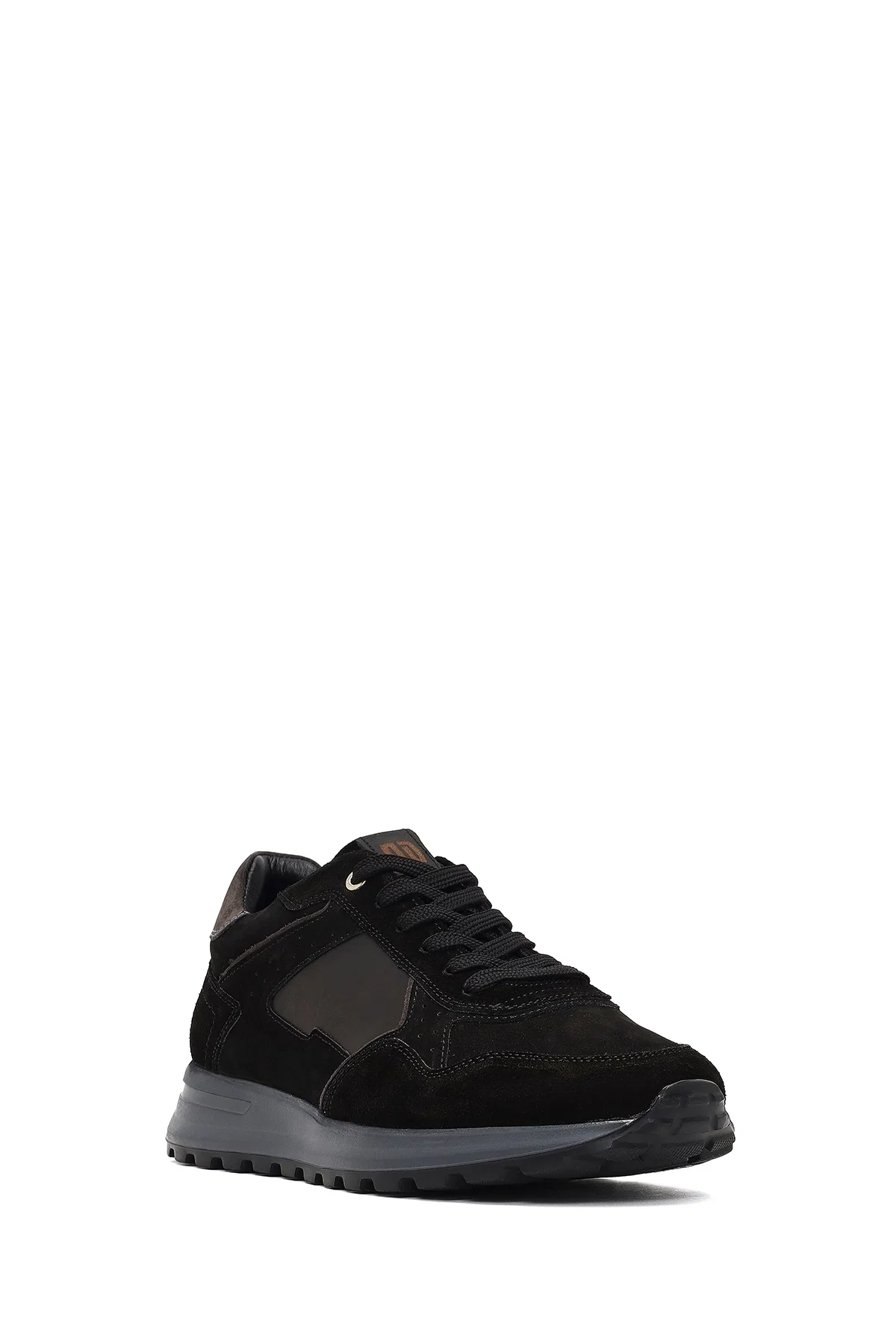 Erkek Siyah Bağcıklı Deri Sneaker - Image 6