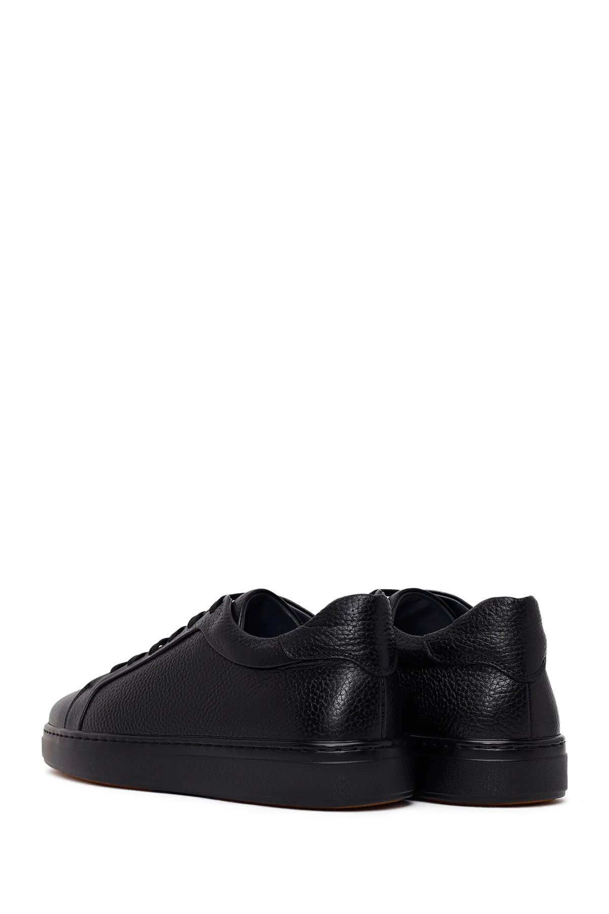 Erkek Siyah Bağcıklı Deri Sneaker - Image 6