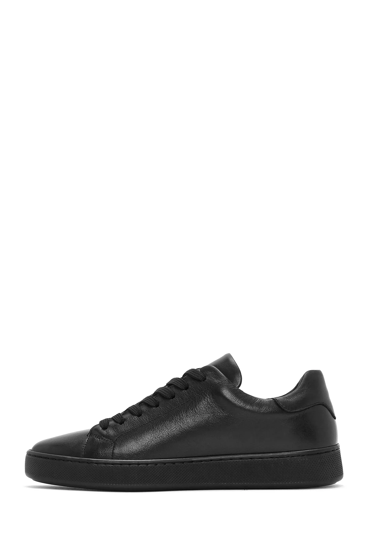 Erkek Siyah Bağcıklı Deri Sneaker - Image 3