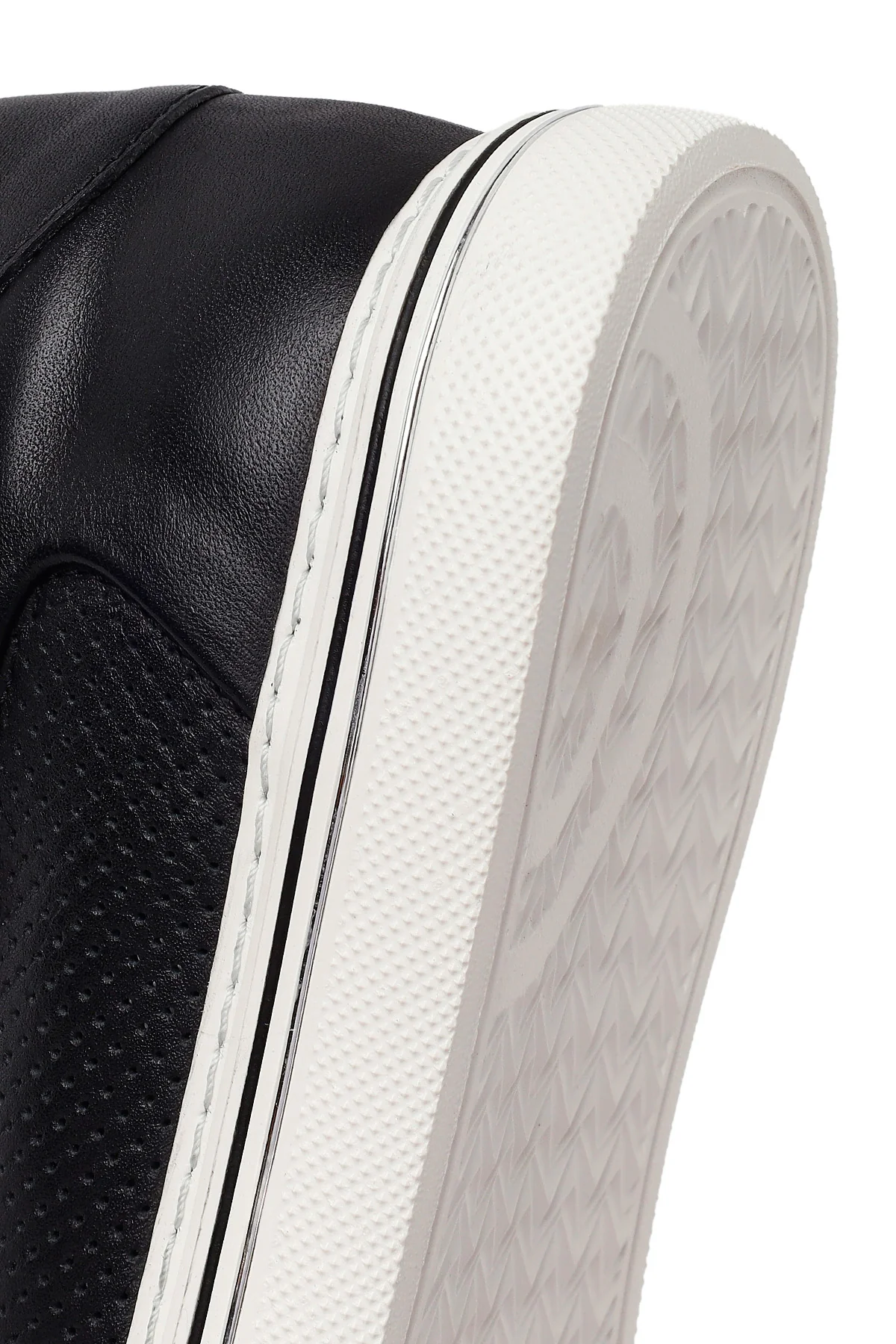 Erkek Siyah Bağcıklı Deri Sneaker - Image 8