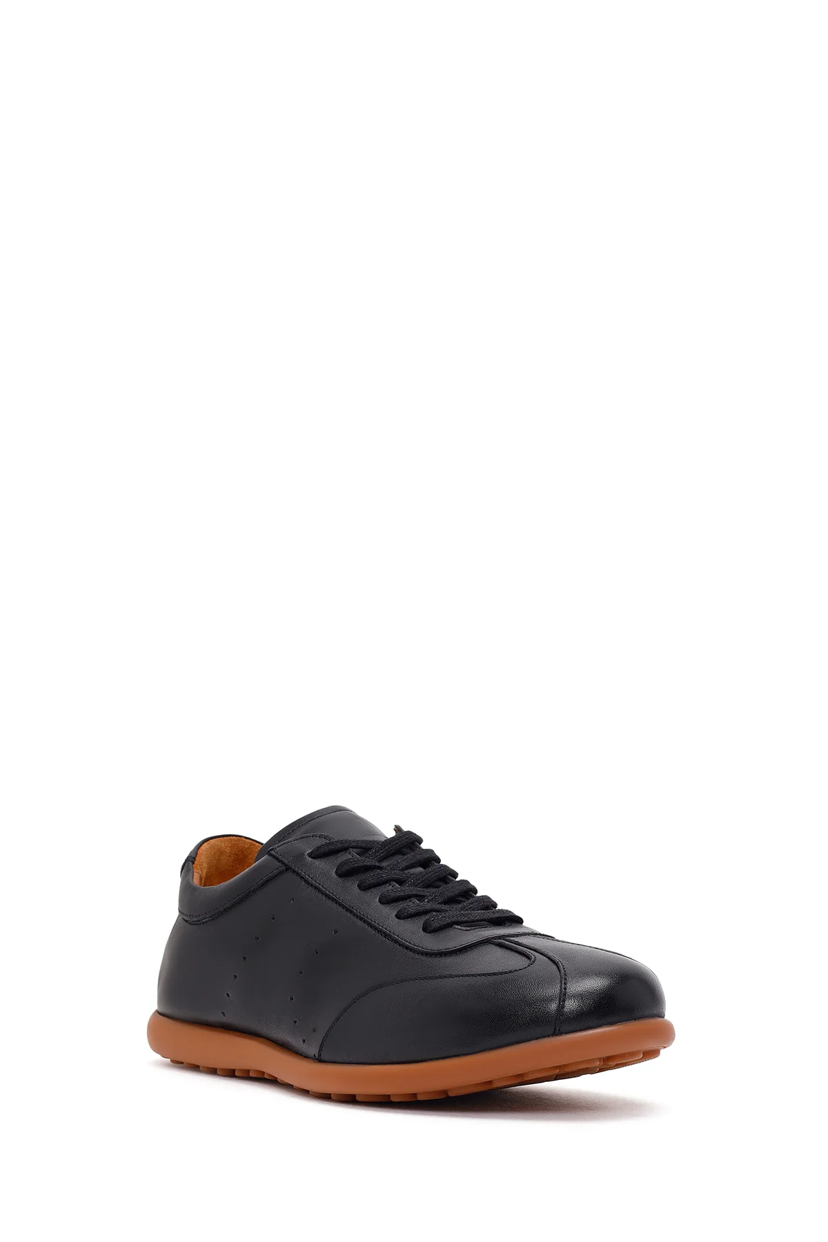 Erkek Siyah Bağcıklı Deri Sneaker - Image 7