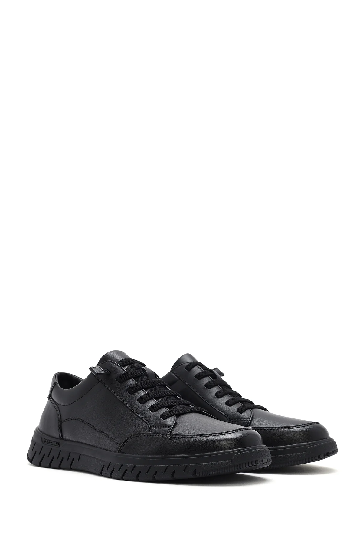 Erkek Siyah Bağcıklı Deri Sneaker - Image 2