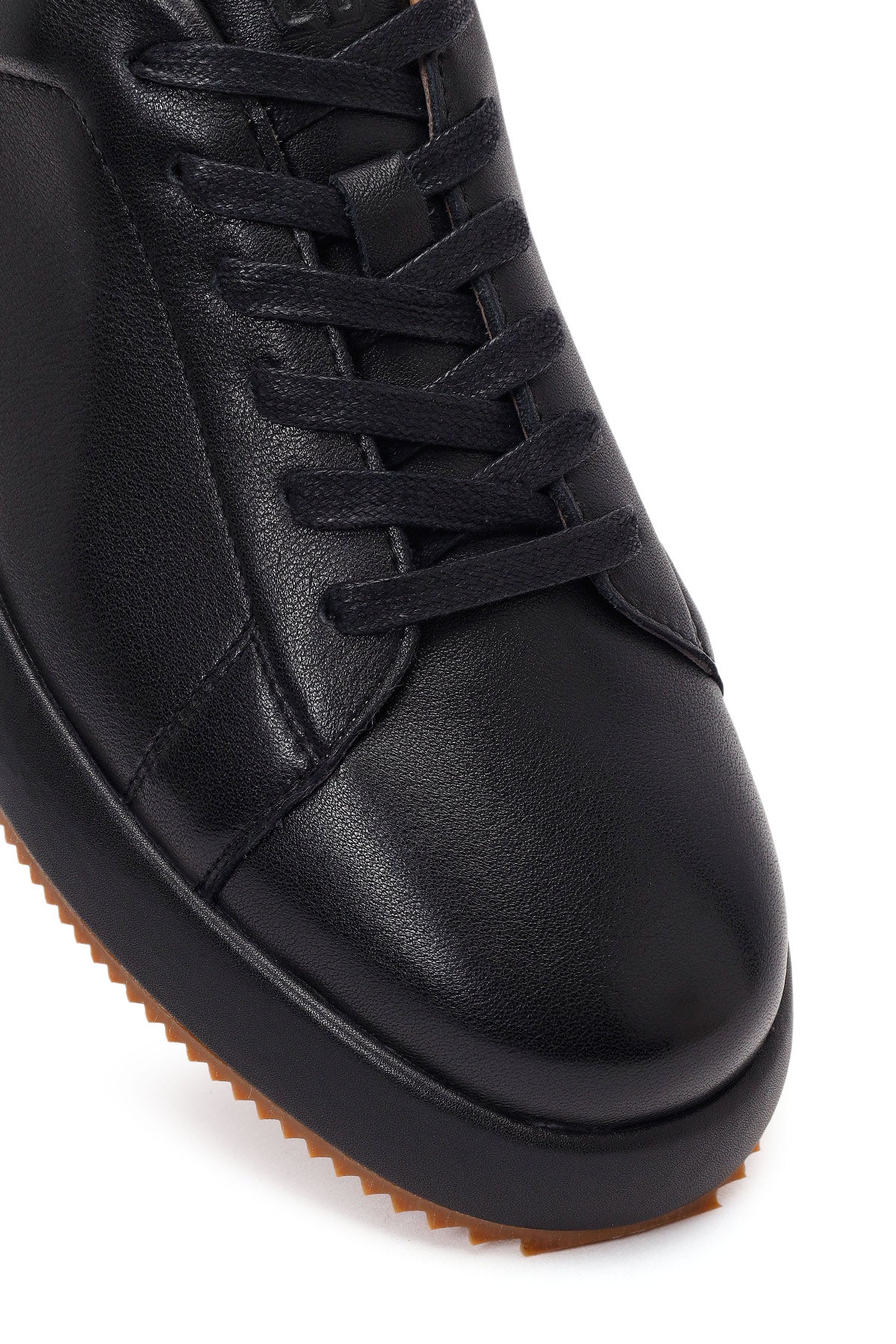 Erkek Siyah Bağcıklı Deri Sneaker - Image 9