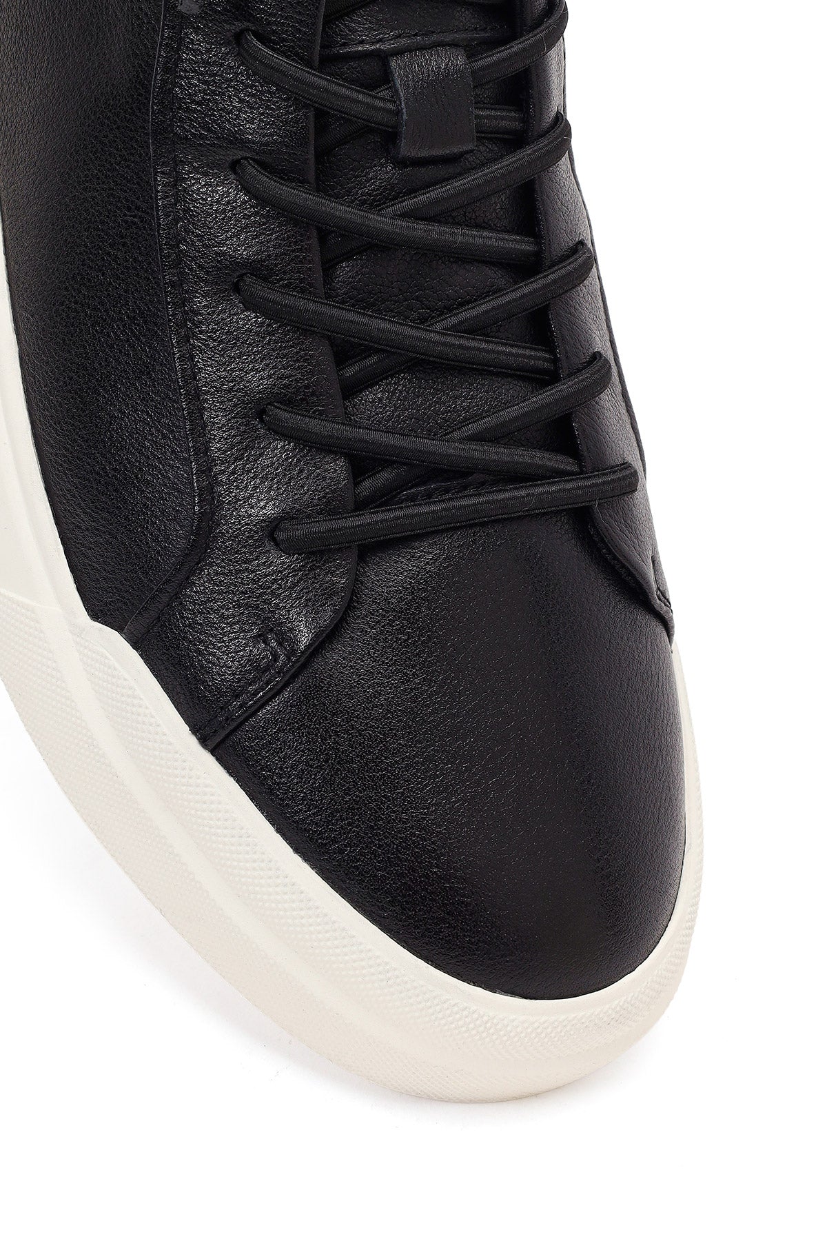 Erkek Siyah Bağcıklı Deri Sneaker - Image 10
