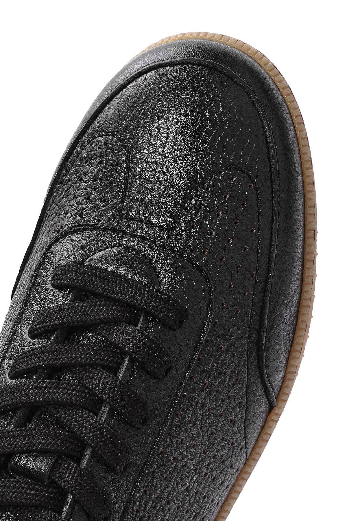 Erkek Siyah Bağcıklı Deri Sneaker - Image 9