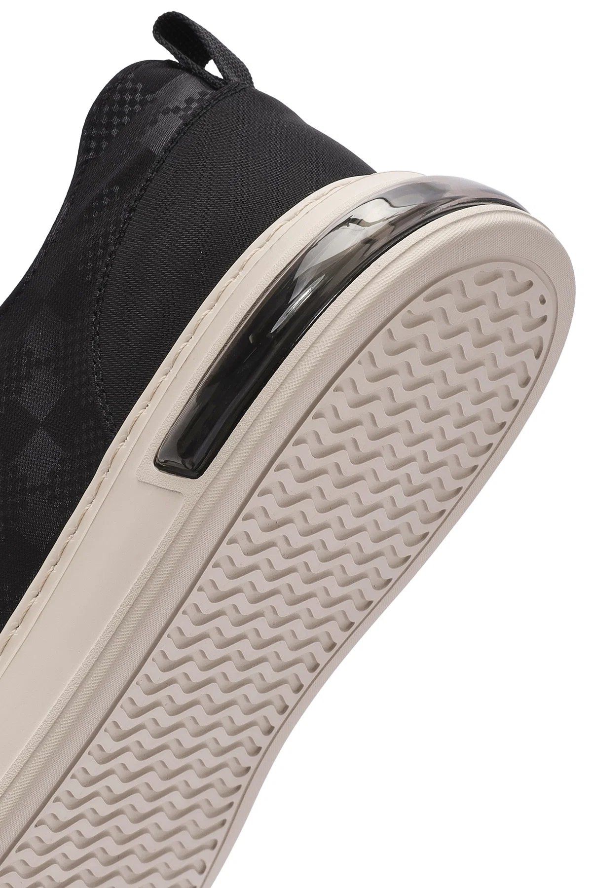 Erkek Siyah Bağcıklı Desenli Kumaş Sneaker - Image 8