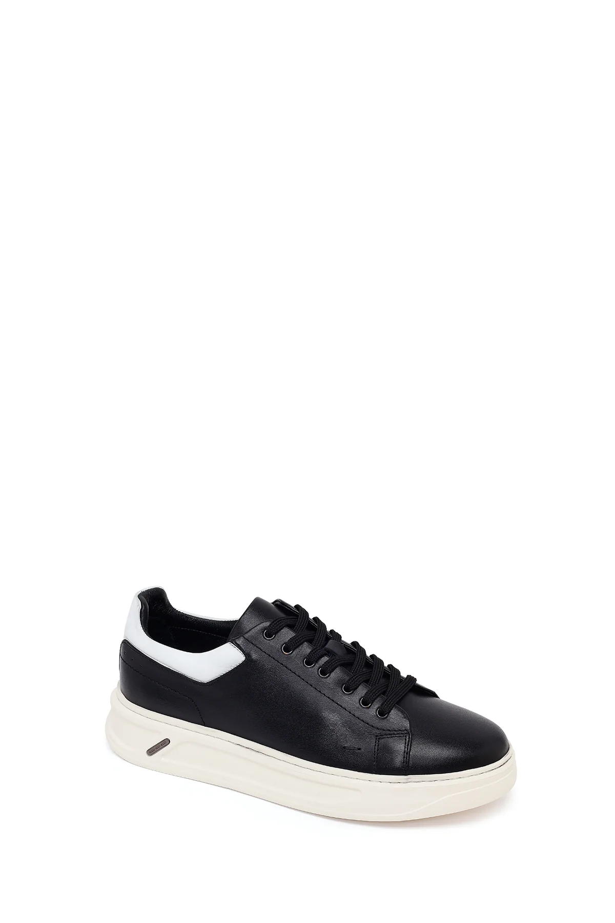 Erkek Siyah Bağcıklı Kalın Deri Sneaker - Image 7