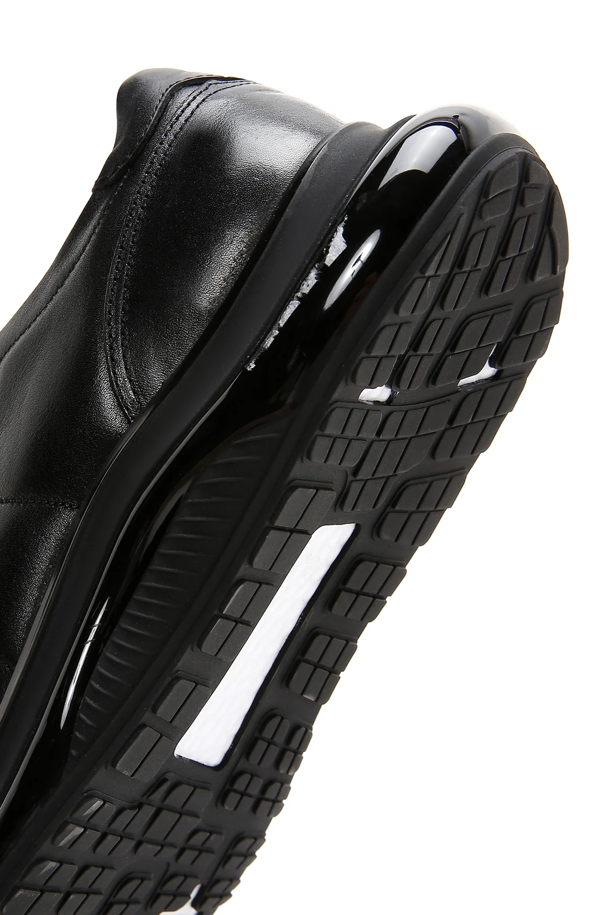 Erkek Siyah Bağcıklı Kalın Tabanlı Deri Casual Sneaker - Image 8
