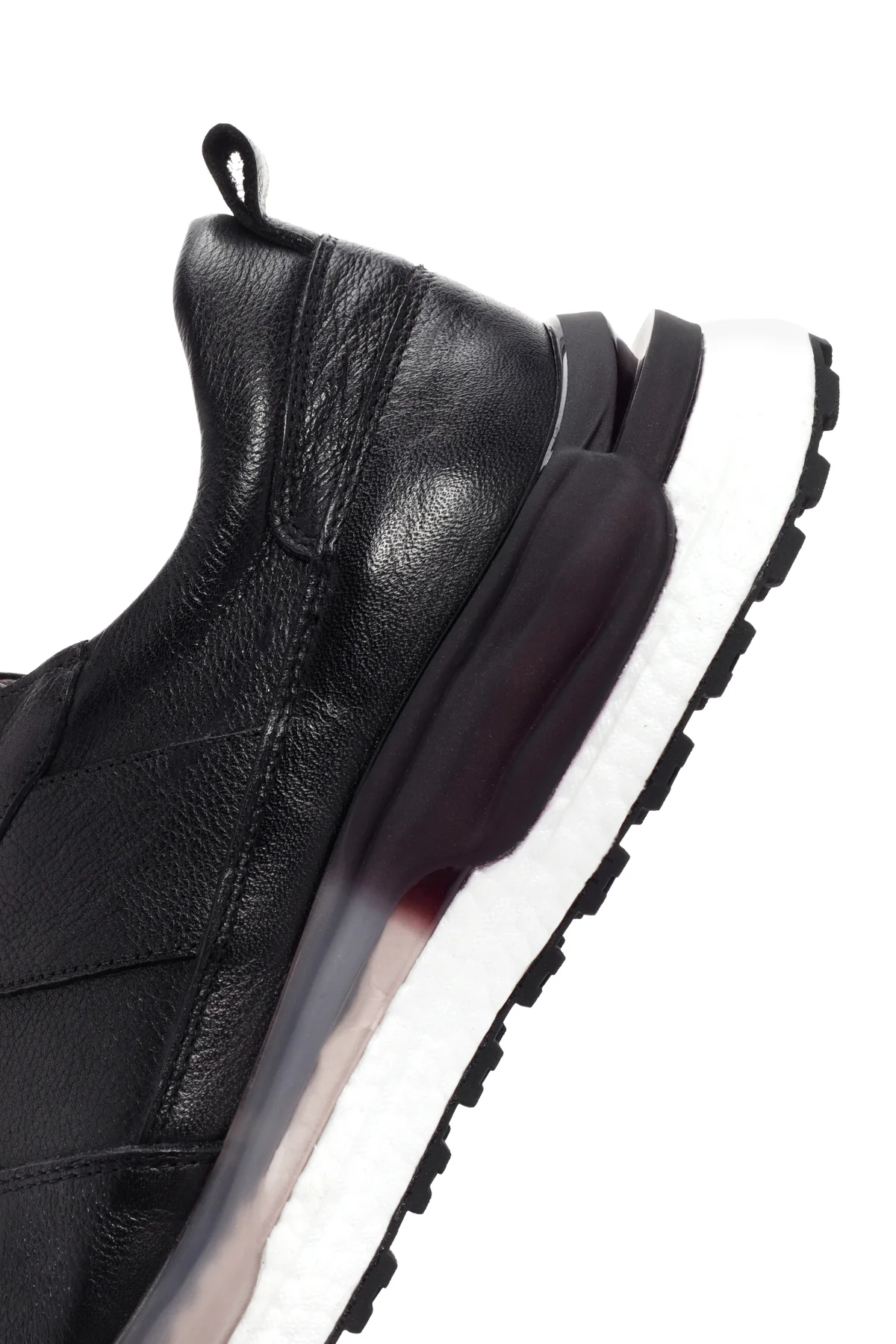 Erkek Siyah Bağcıklı Kalın Tabanlı Deri Casual Sneaker - Image 8