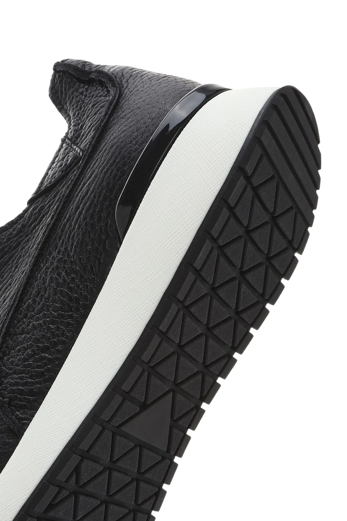 Erkek Siyah Bağcıklı Kalın Tabanlı Deri Casual Sneaker - Image 9
