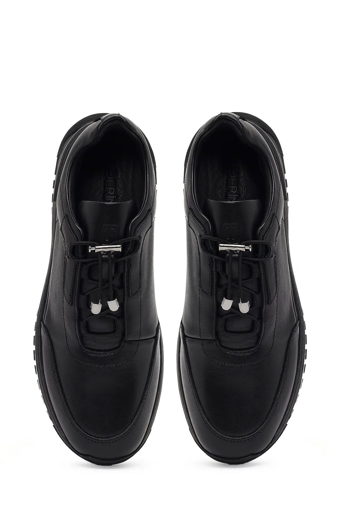 Erkek Siyah Bağcıklı Kalın Tabanlı Deri Casual Sneaker - Image 7