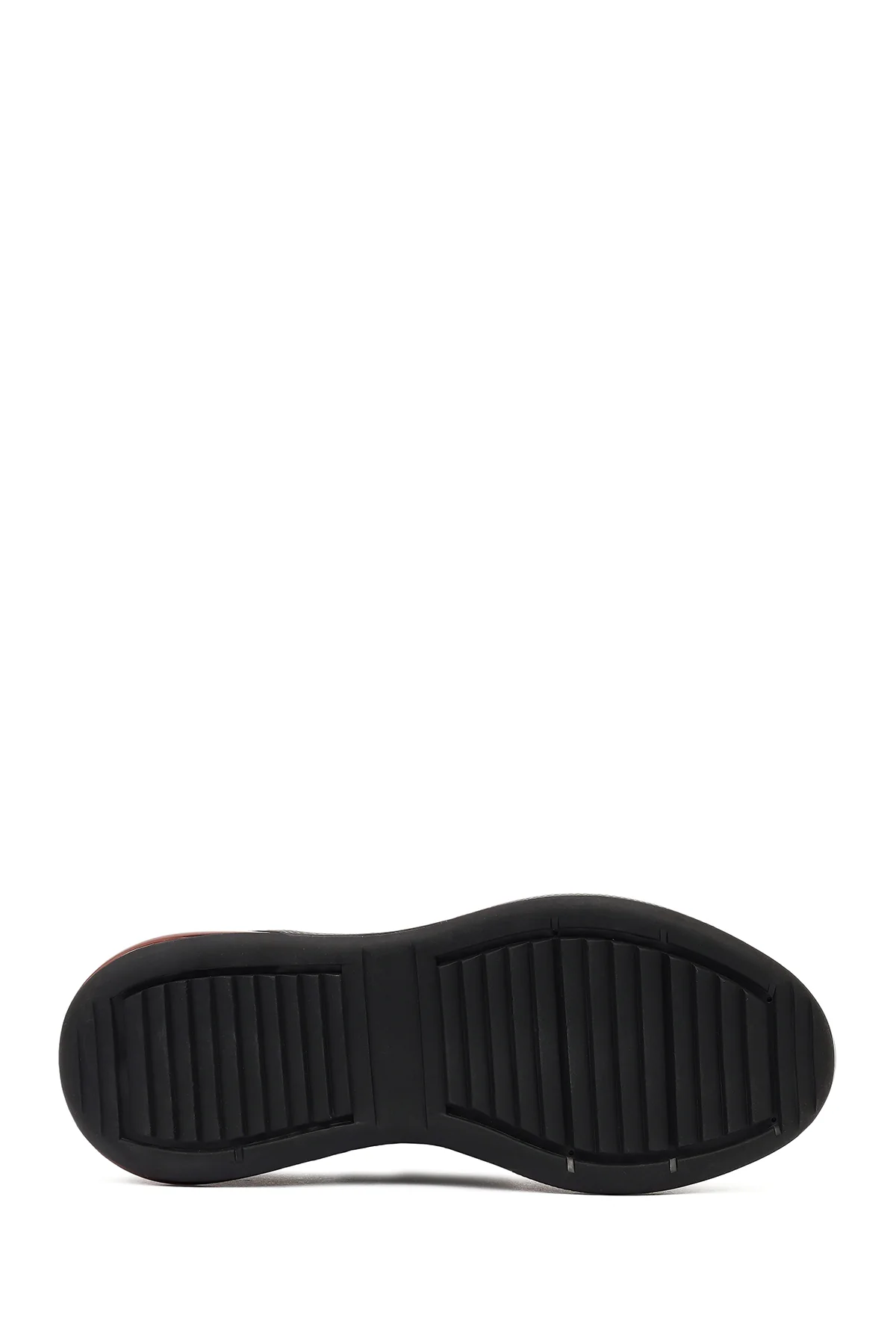 Erkek Siyah Bağcıklı Kalın Tabanlı Deri Casual Sneaker - Image 4