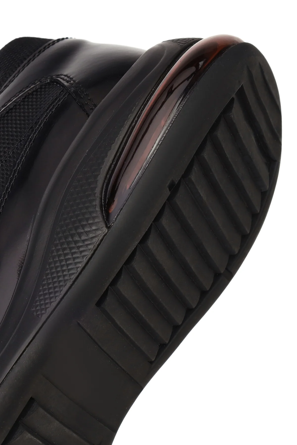 Erkek Siyah Bağcıklı Kalın Tabanlı Deri Casual Sneaker - Image 8