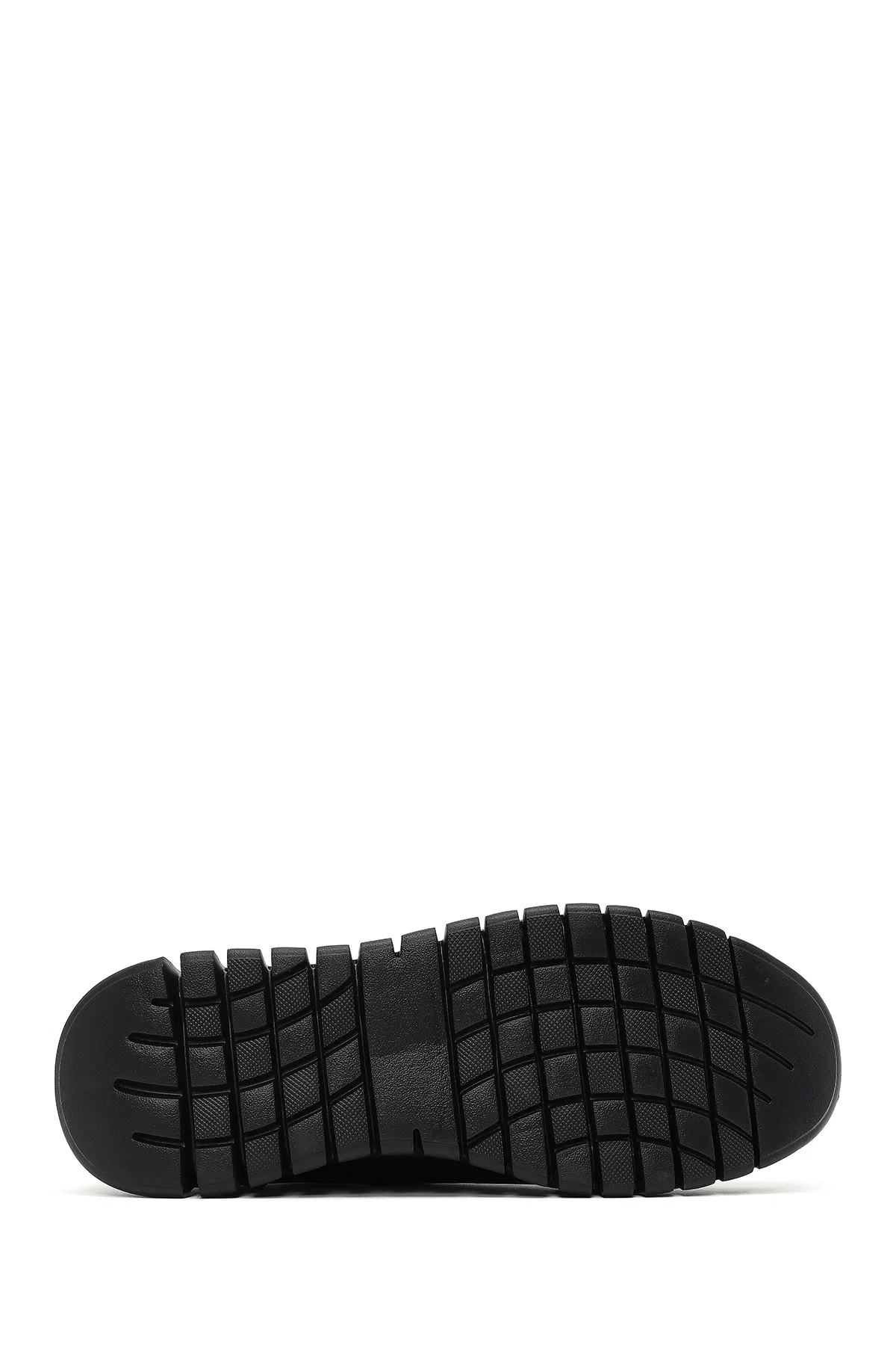 Erkek Siyah Bağcıklı Kalın Tabanlı Deri Casual Sneaker - Image 4