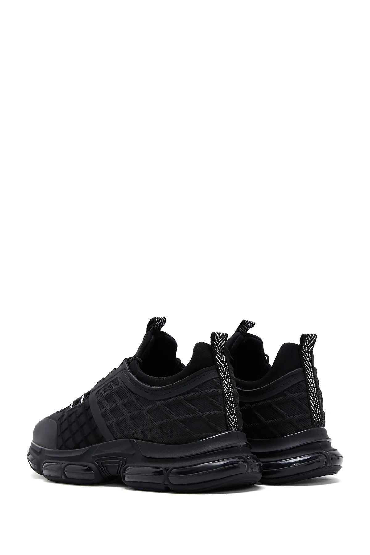 Erkek Siyah Bağcıklı Kalın Tabanlı Deri Sneaker - Image 5