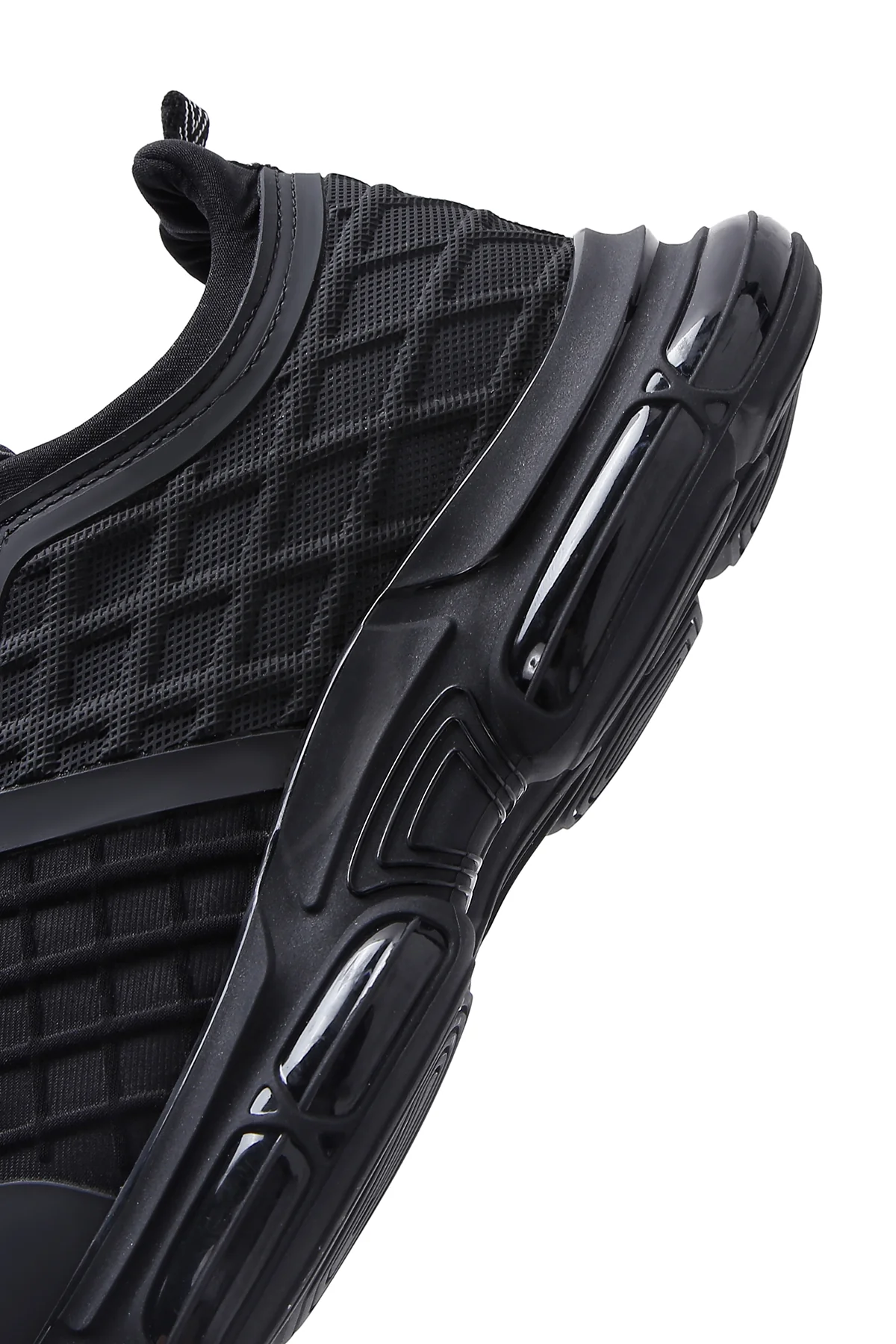 Erkek Siyah Bağcıklı Kalın Tabanlı Deri Sneaker - Image 7