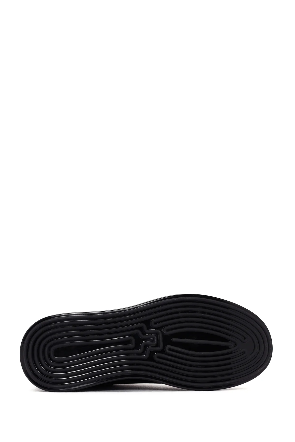Erkek Siyah Bağcıklı Kalın Tabanlı Deri Sneaker - Image 4