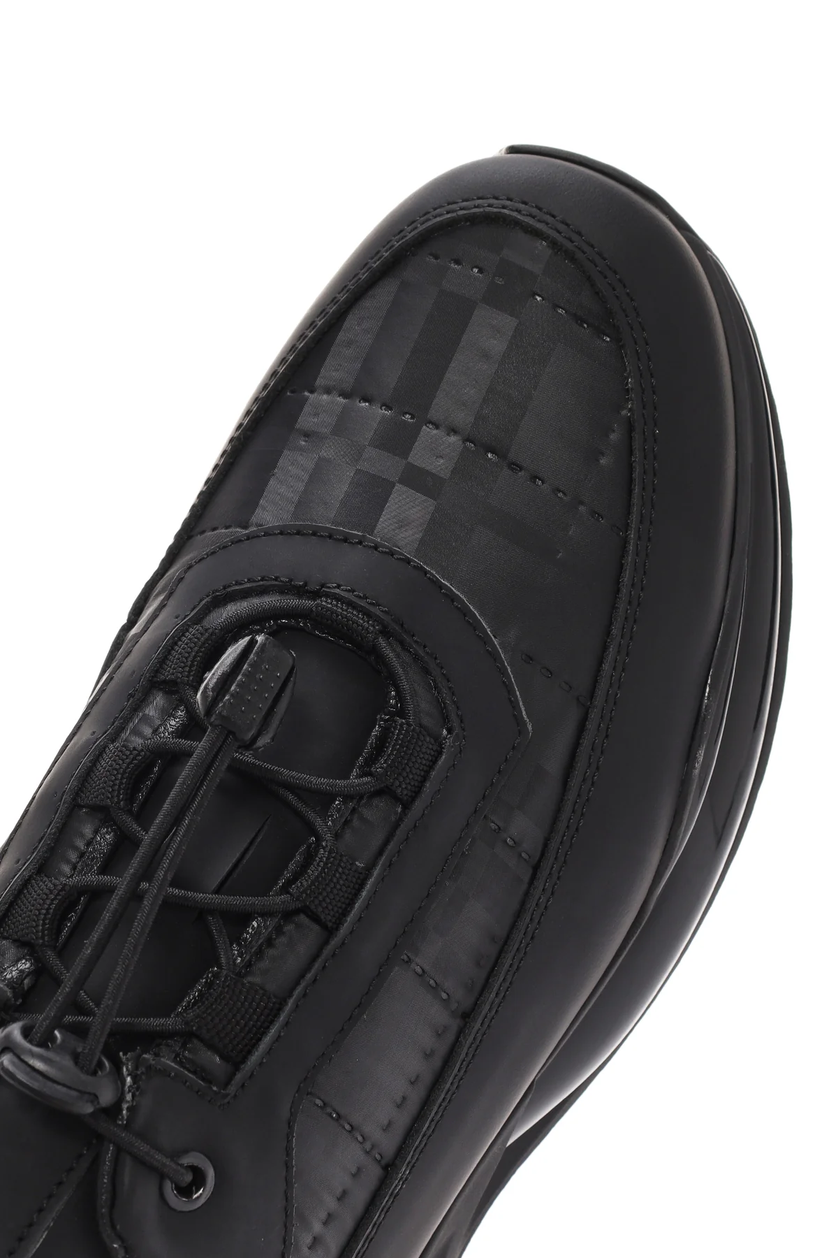 Erkek Siyah Bağcıklı Kalın Tabanlı Deri Sneaker - Image 10
