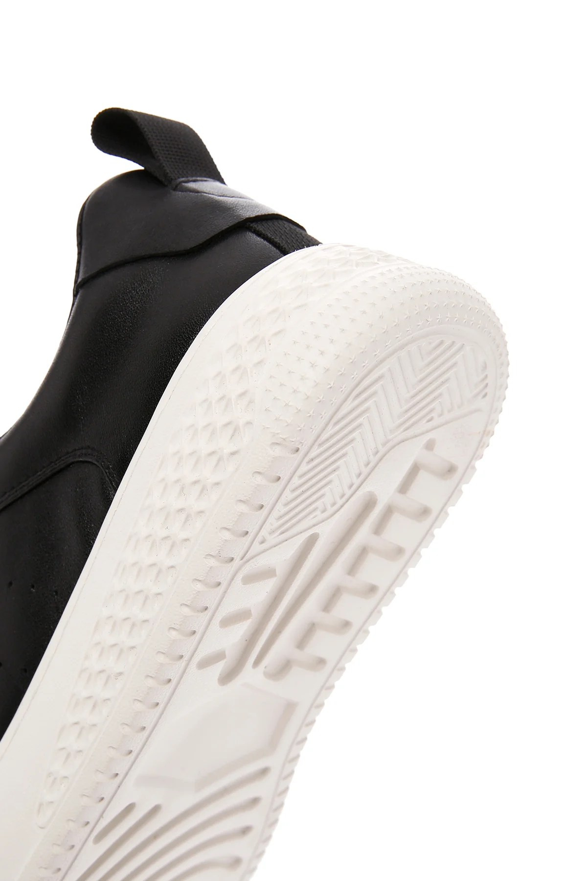 Erkek Siyah Bağcıklı Kalın Tabanlı Deri Sneaker - Image 9