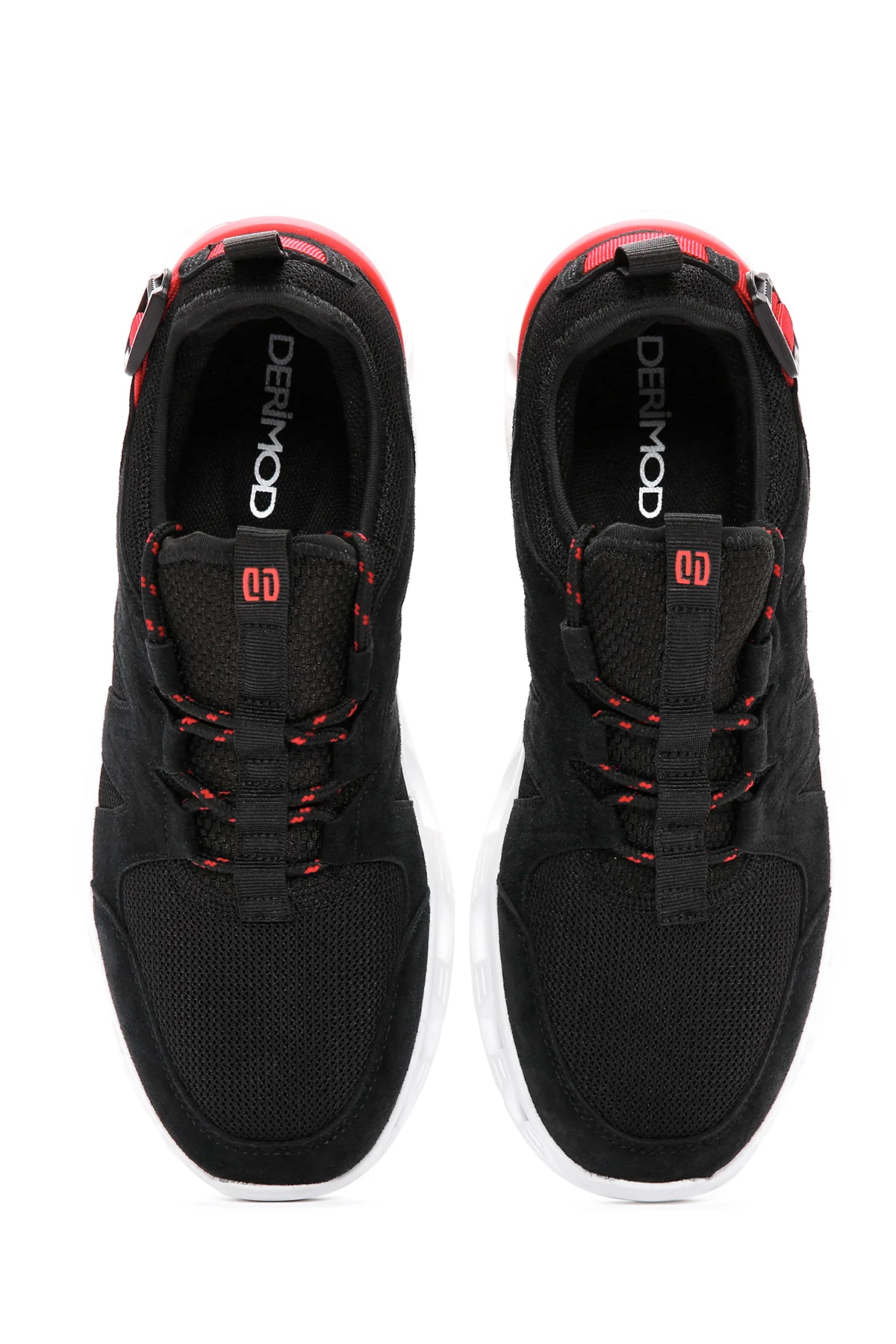 Erkek Siyah Bağcıklı Kalın Tabanlı Deri Sneaker - Image 7