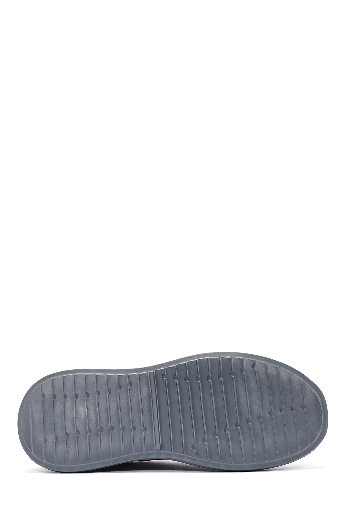 Erkek Siyah Bağcıklı Kalın Tabanlı Deri Sneaker - Image 4