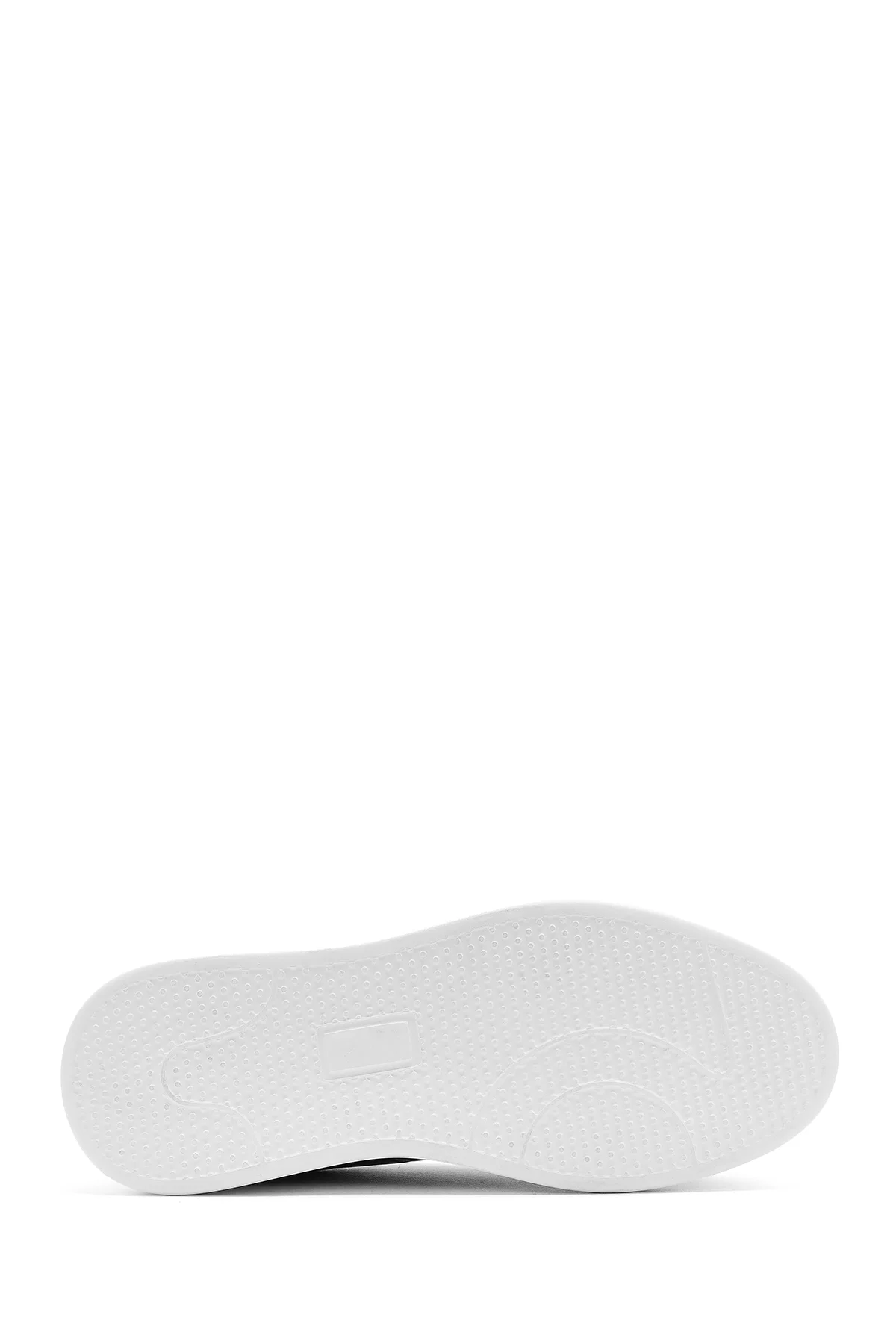 Erkek Siyah Bağcıklı Kalın Tabanlı Deri Sneaker - Image 4