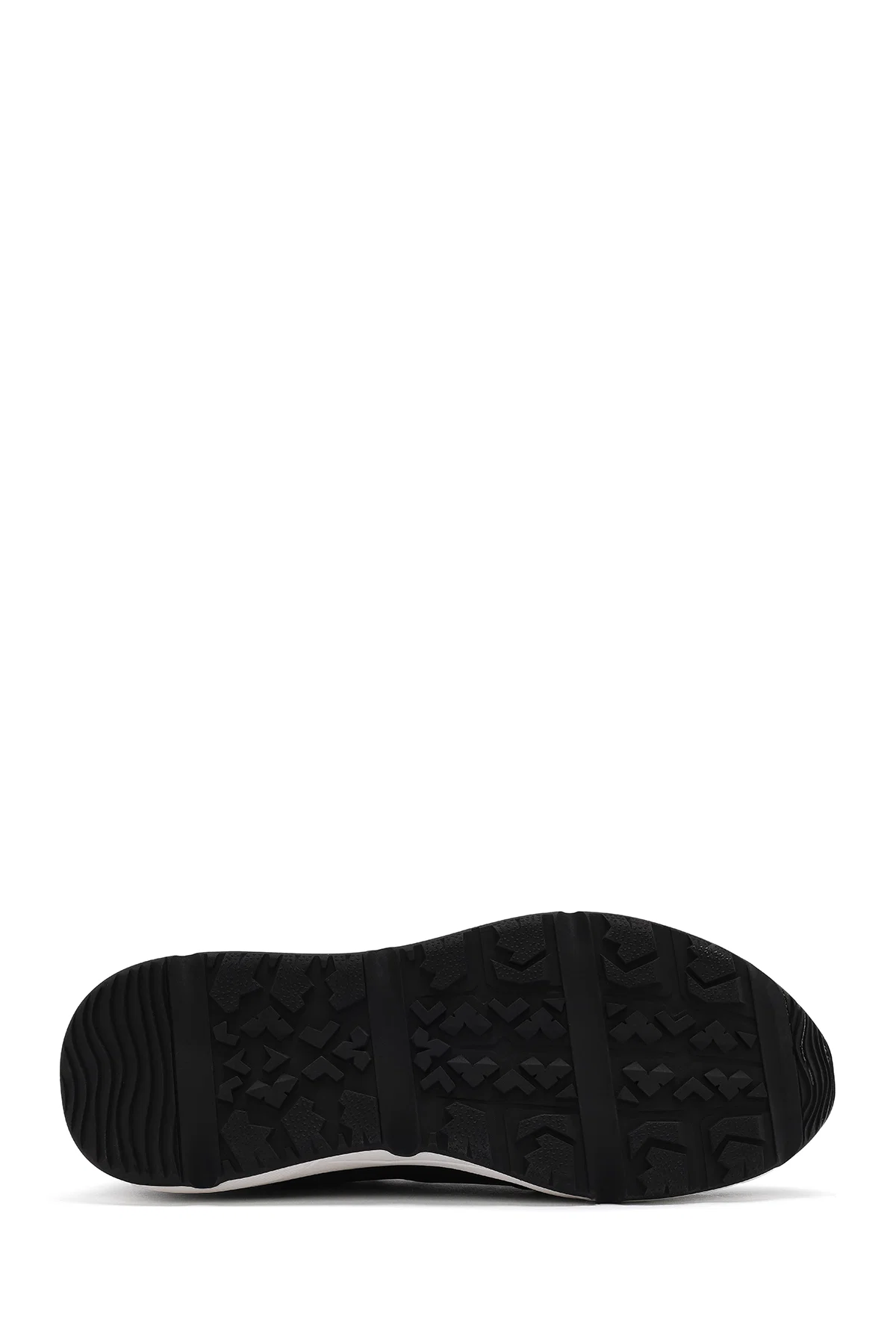 Erkek Siyah Bağcıklı Kalın Tabanlı Deri Sneaker - Image 4
