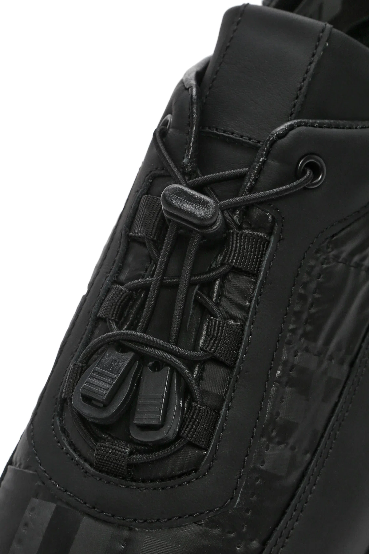 Erkek Siyah Bağcıklı Kalın Tabanlı Deri Sneaker - Image 10