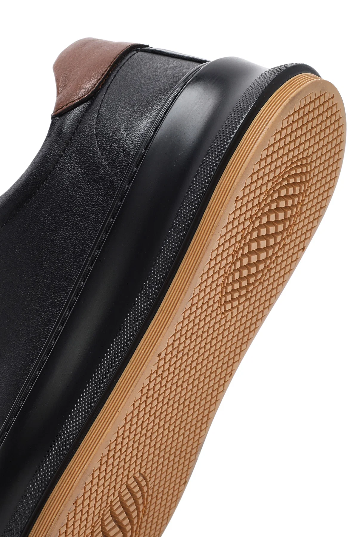 Erkek Siyah Bağcıklı Kalın Tabanlı Deri Sneaker - Image 8