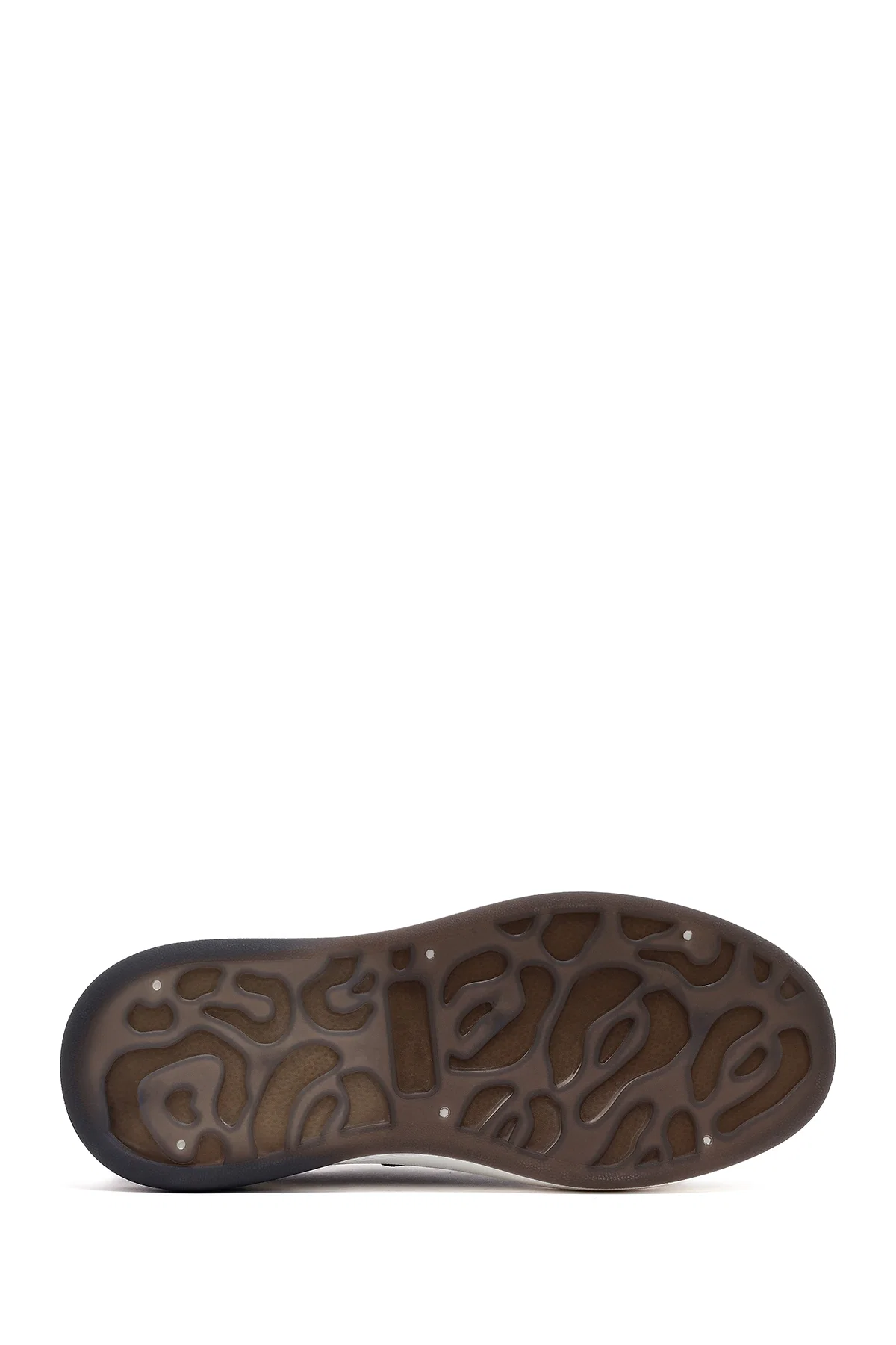 Erkek Siyah Bağcıklı Kalın Tabanlı Deri Sneaker - Image 4