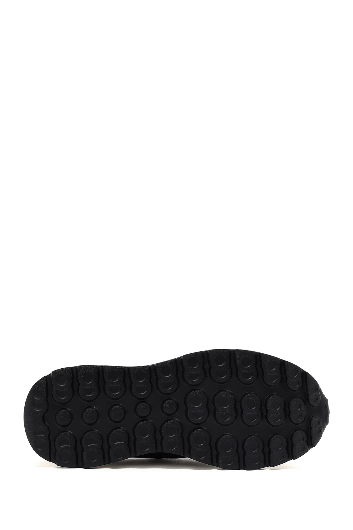Erkek Siyah Bağcıklı Kalın Tabanlı Deri Sneaker - Image 4