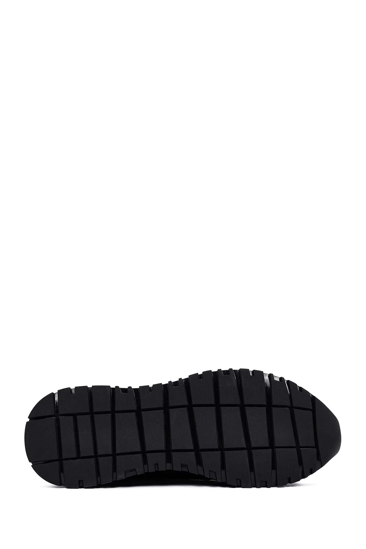 Erkek Siyah Bağcıklı Kalın Tabanlı Deri Casual Sneaker - Image 4