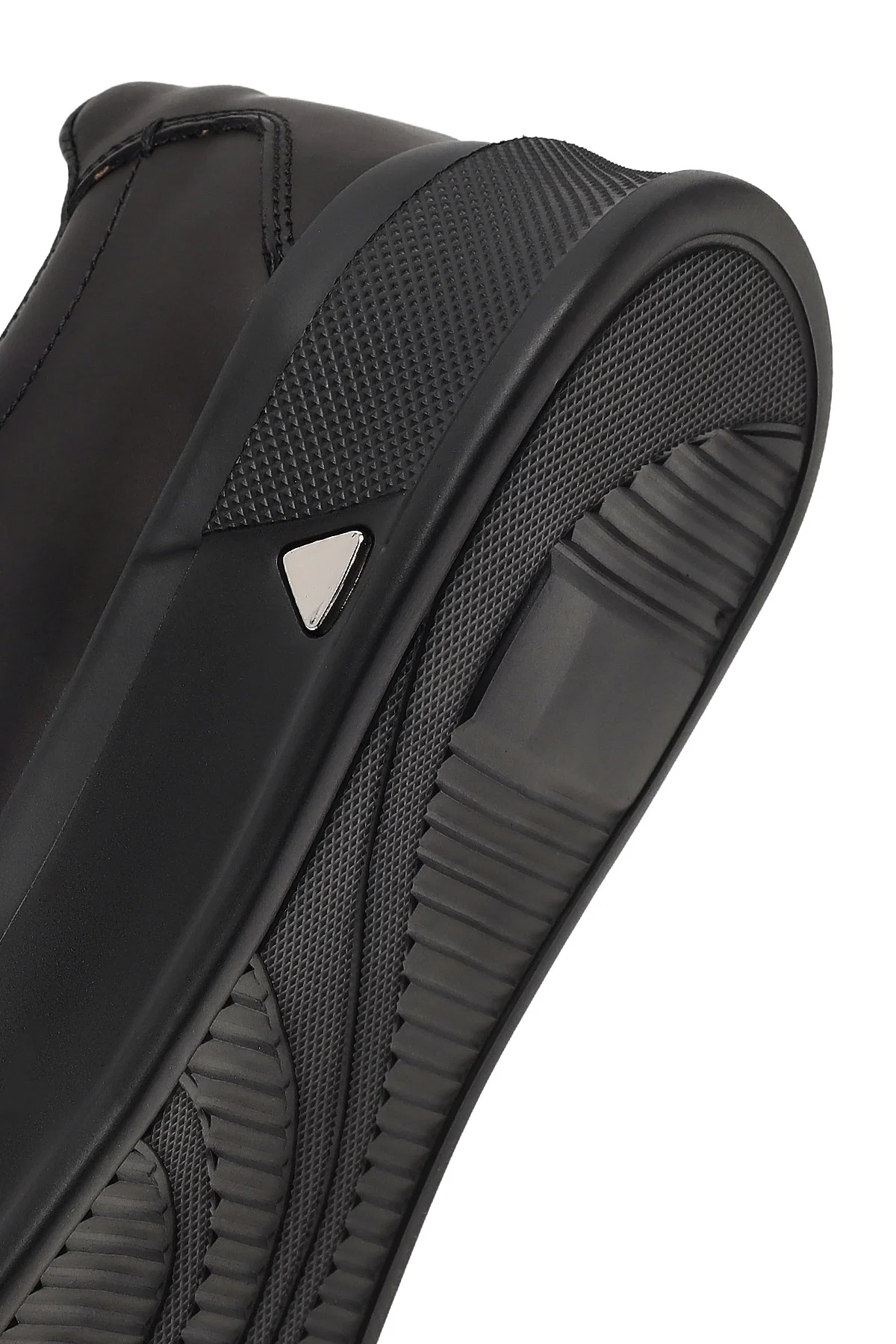 Erkek Siyah Bağcıklı Kalın Tabanlı Deri Sneaker - Image 8