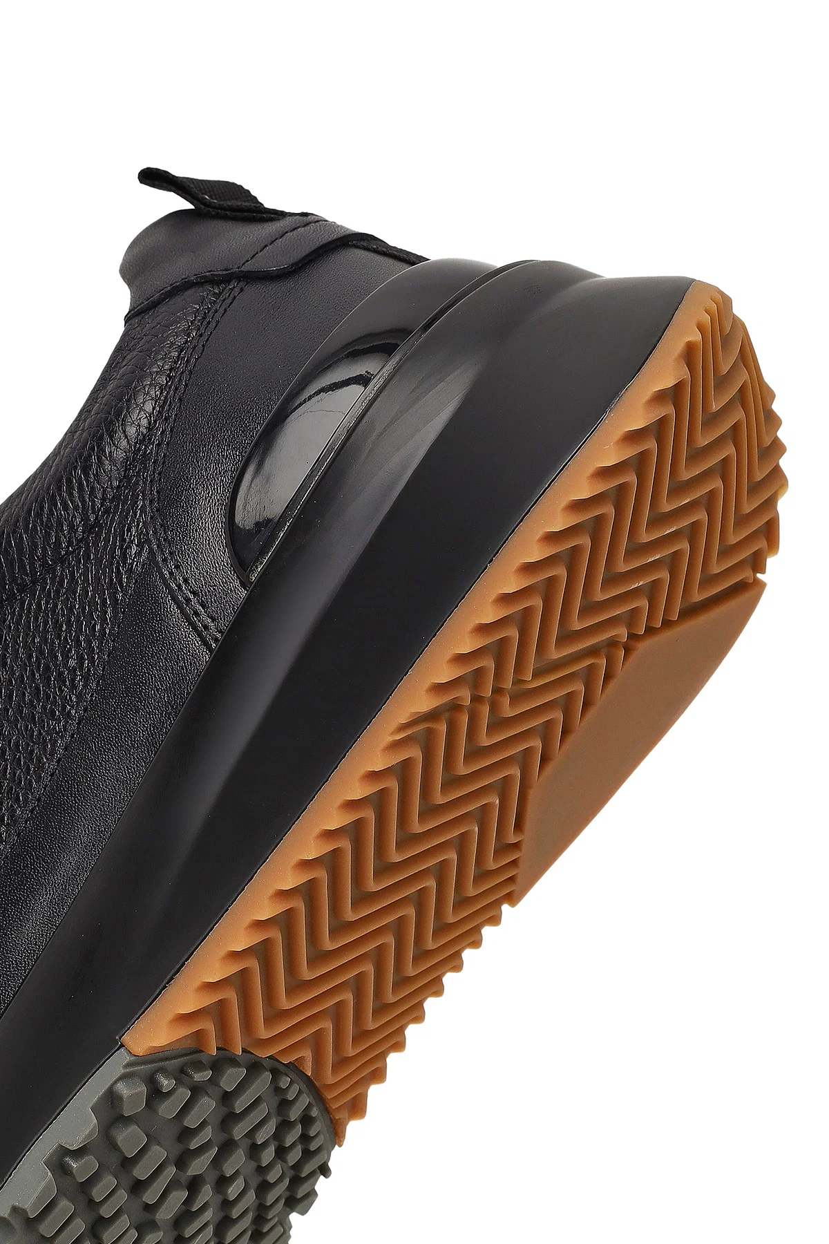 Erkek Siyah Bağcıklı Kalın Tabanlı Deri Sneaker - Image 9