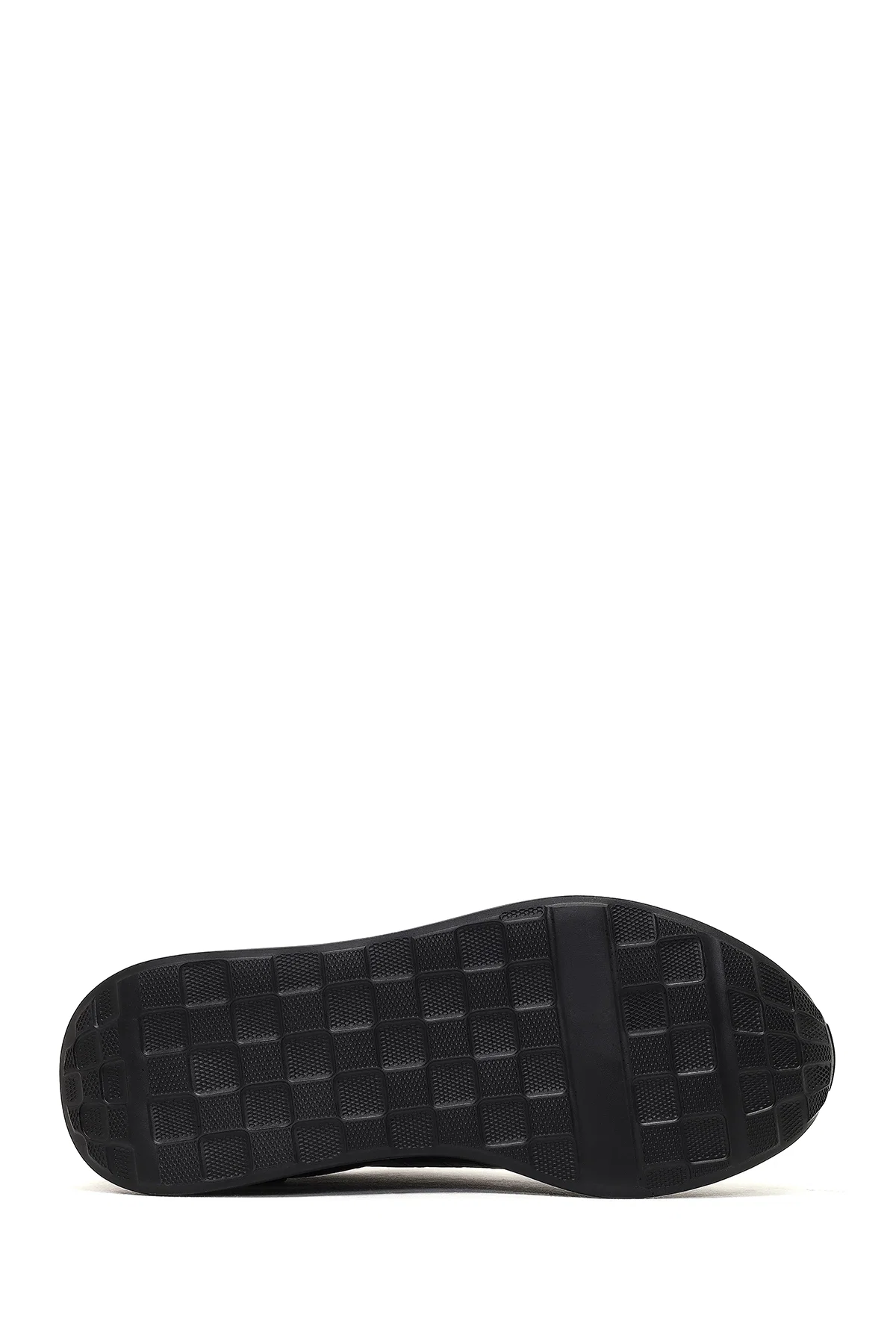 Erkek Siyah Bağcıklı Kalın Tabanlı Deri Sneaker - Image 4